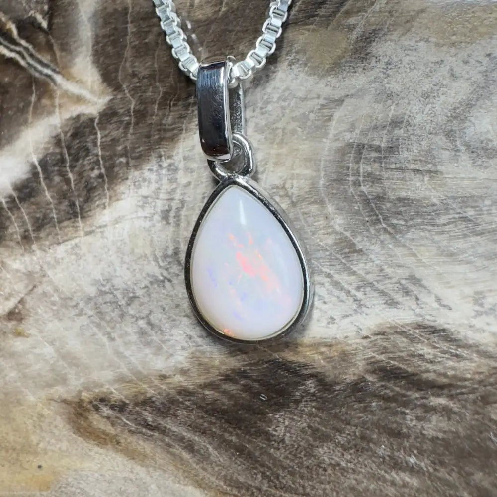‘Serene Sky' ~ Handcrafted 1.2ct Solid Coober Pedy Opal 925 Sterling Silver Pendant Necklace