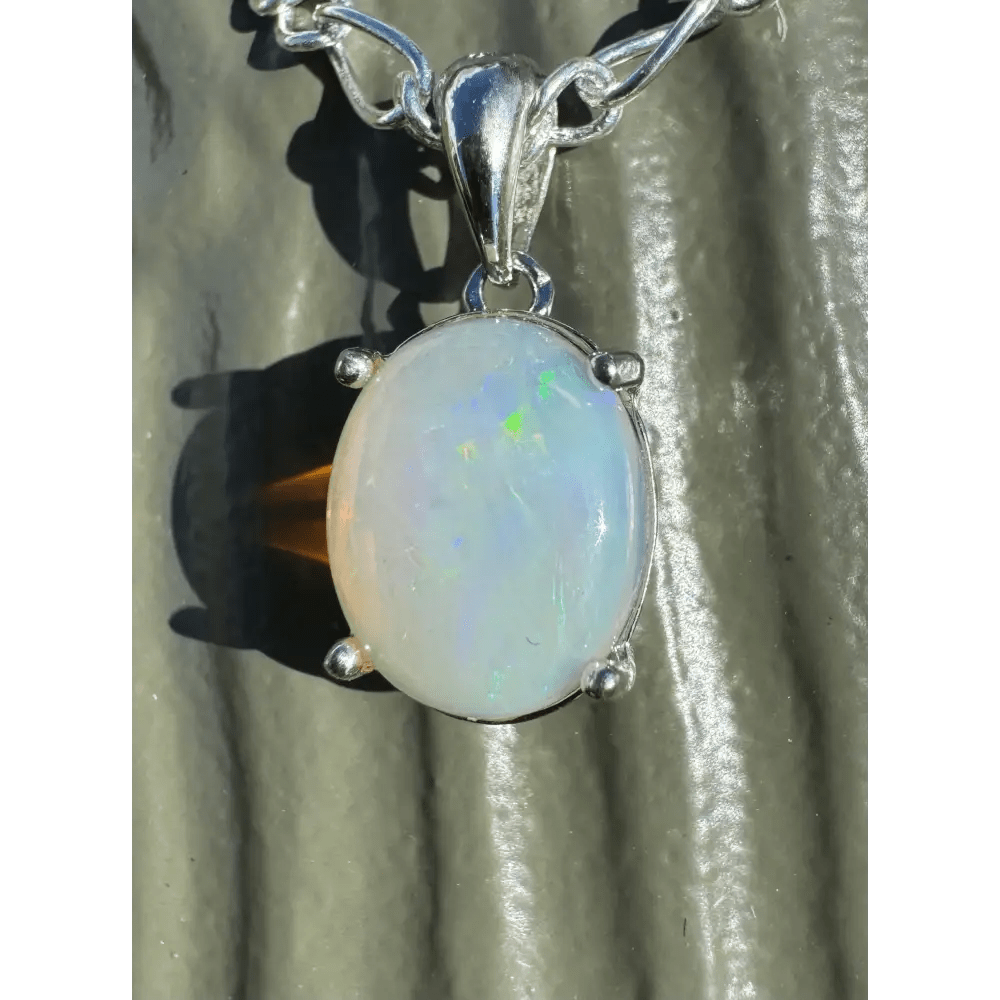 ‘Serene Tide' ~ Handcrafted 1.4ct Solid Coober Pedy Opal 925 Sterling Silver Pendant Necklace