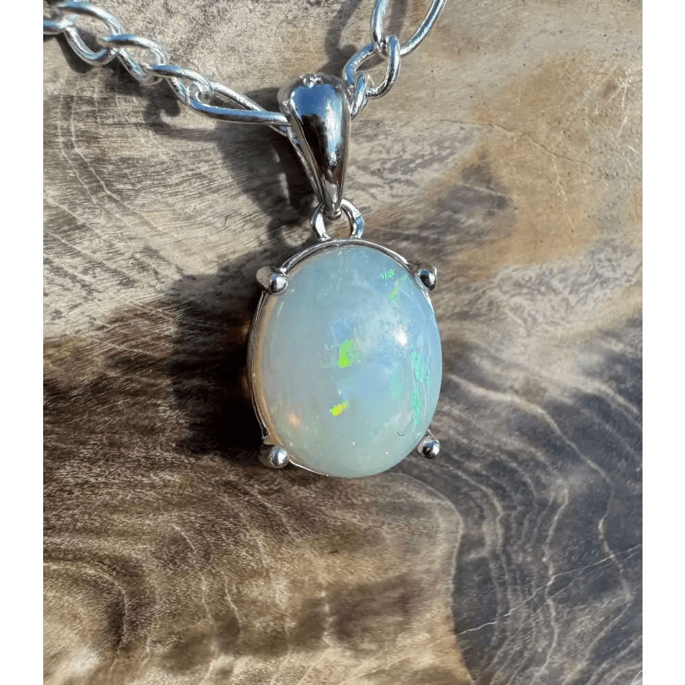 ‘Serene Tide' ~ Handcrafted 1.4ct Solid Coober Pedy Opal 925 Sterling Silver Pendant Necklace