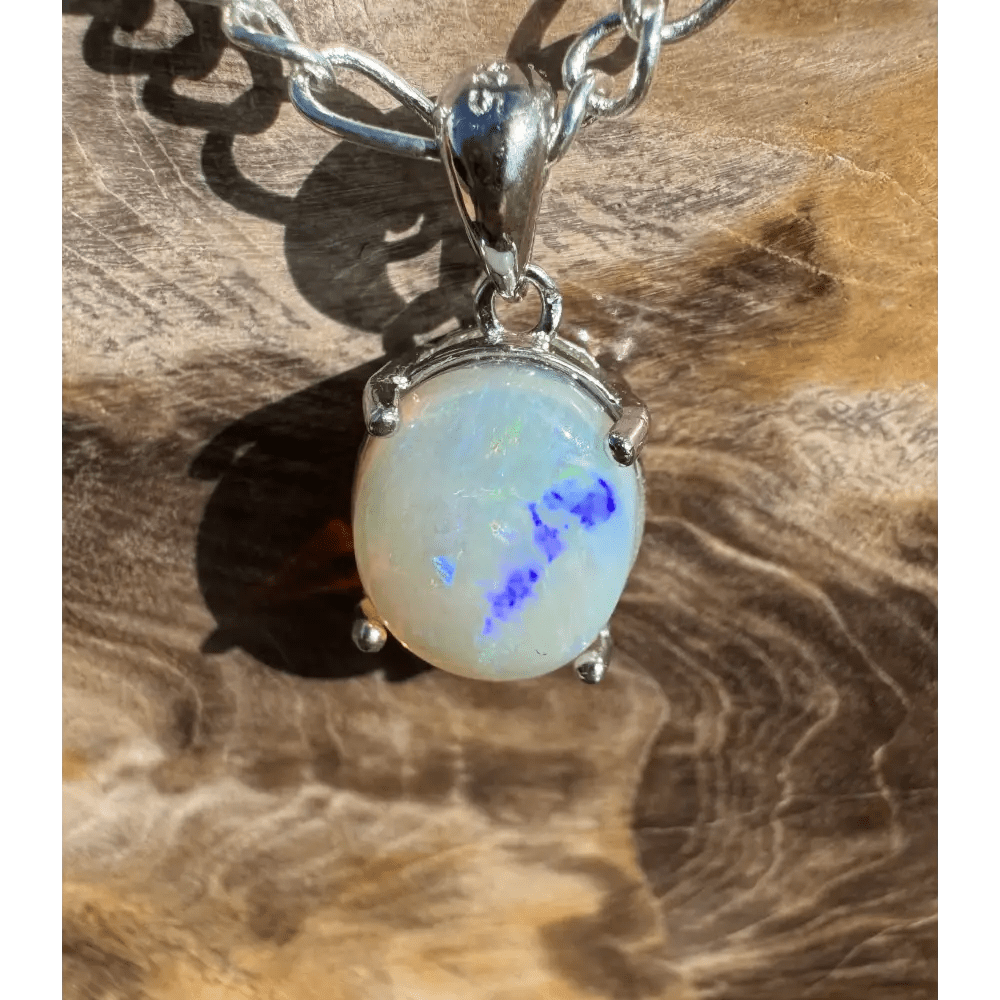 ‘Serene Tide' ~ Handcrafted 1.4ct Solid Coober Pedy Opal 925 Sterling Silver Pendant Necklace