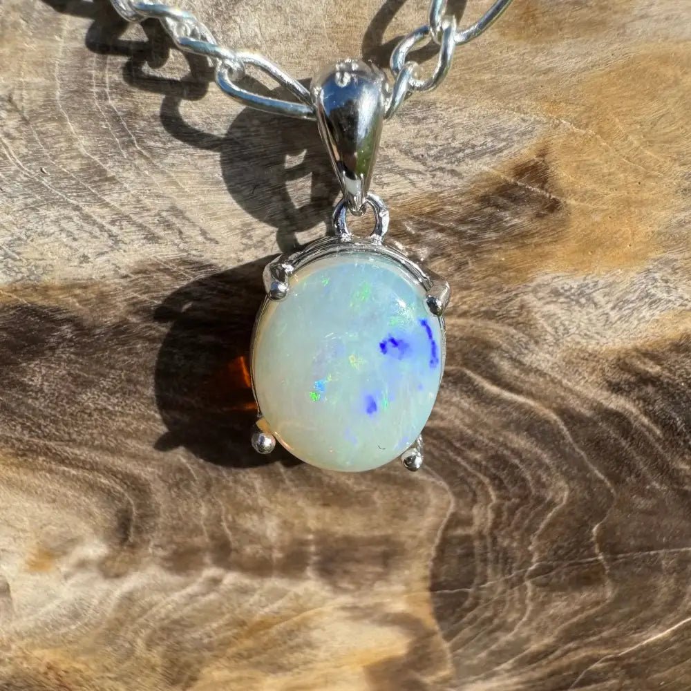 ‘Serene Tide' ~ Handcrafted 1.4ct Solid Coober Pedy Opal 925 Sterling Silver Pendant Necklace