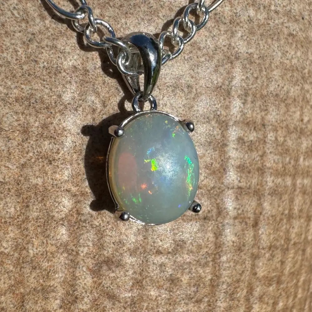 ‘Serene Tide' ~ Handcrafted 1.4ct Solid Coober Pedy Opal 925 Sterling Silver Pendant Necklace