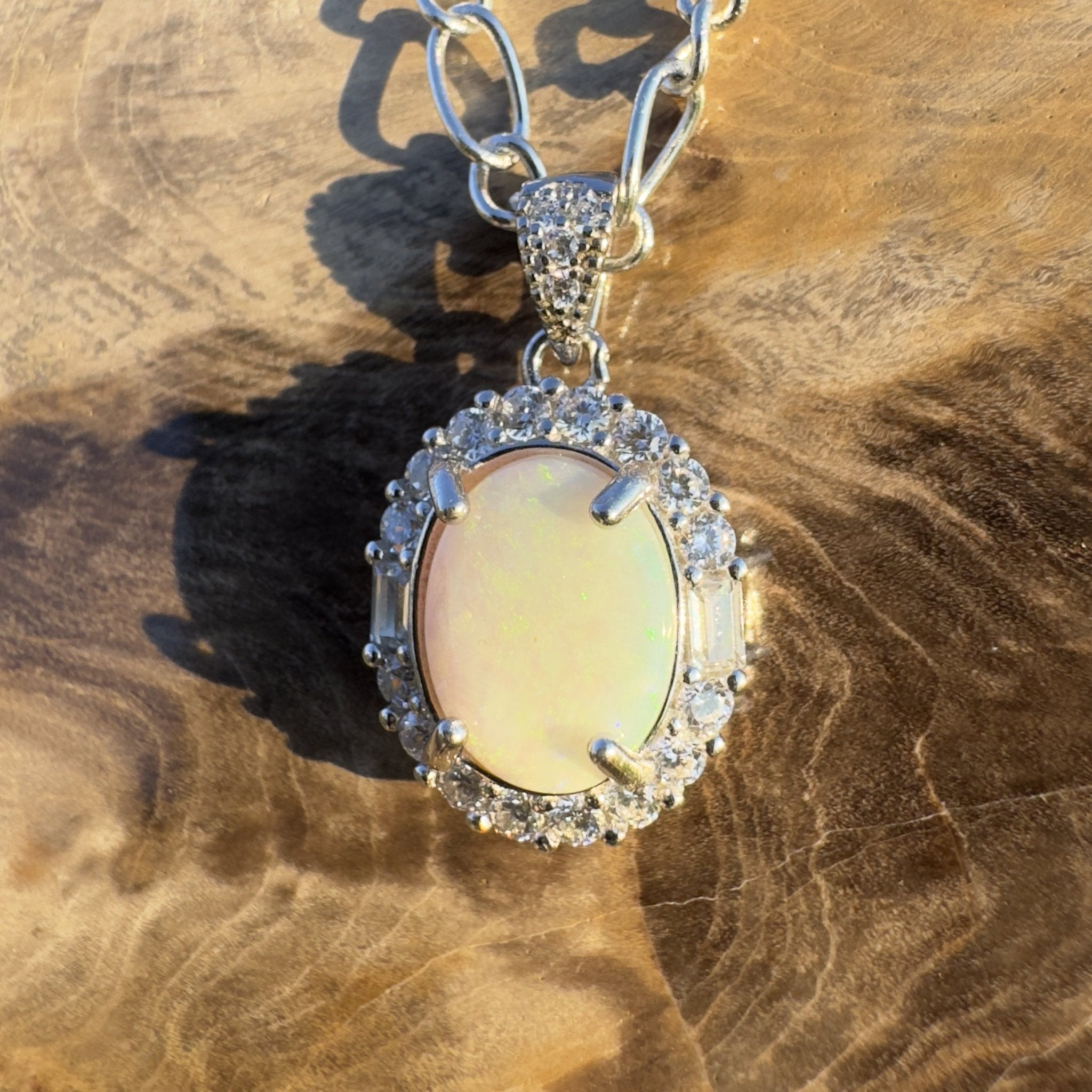 Silver Halo ~ Handcrafted 1.2ct Coober Pedy Opal Pendant