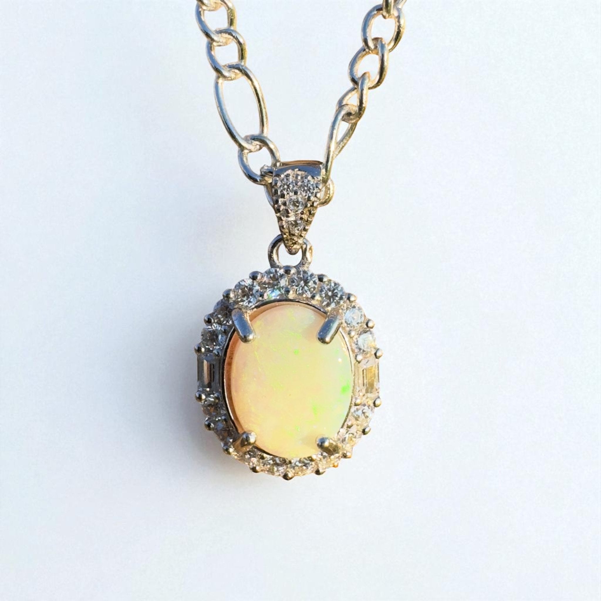 Silver Halo ~ Handcrafted 1.2ct Coober Pedy Opal Pendant