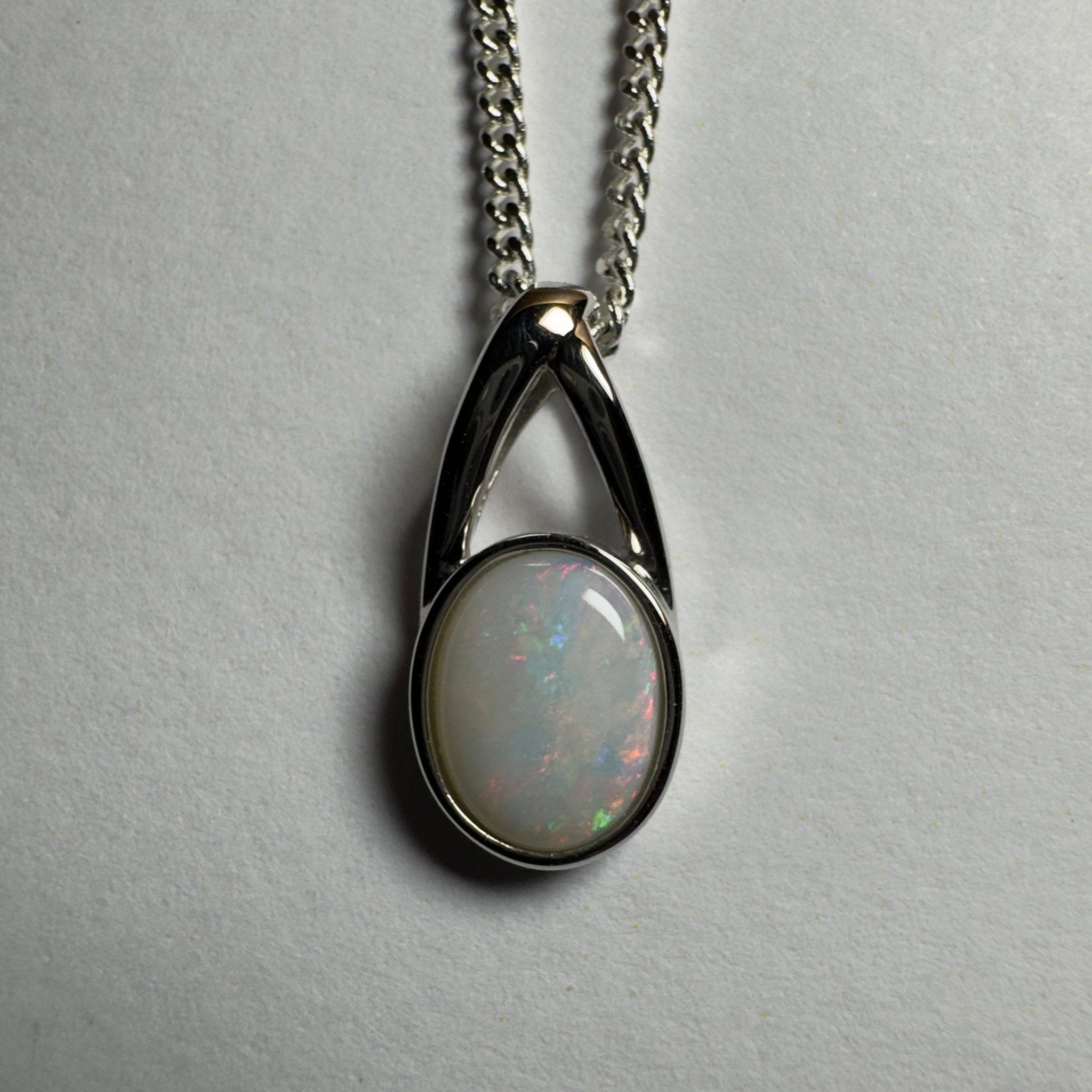 Simpson Desert Star ~ 1.2ct Coober Pedy Opal 925 Silver Pendant