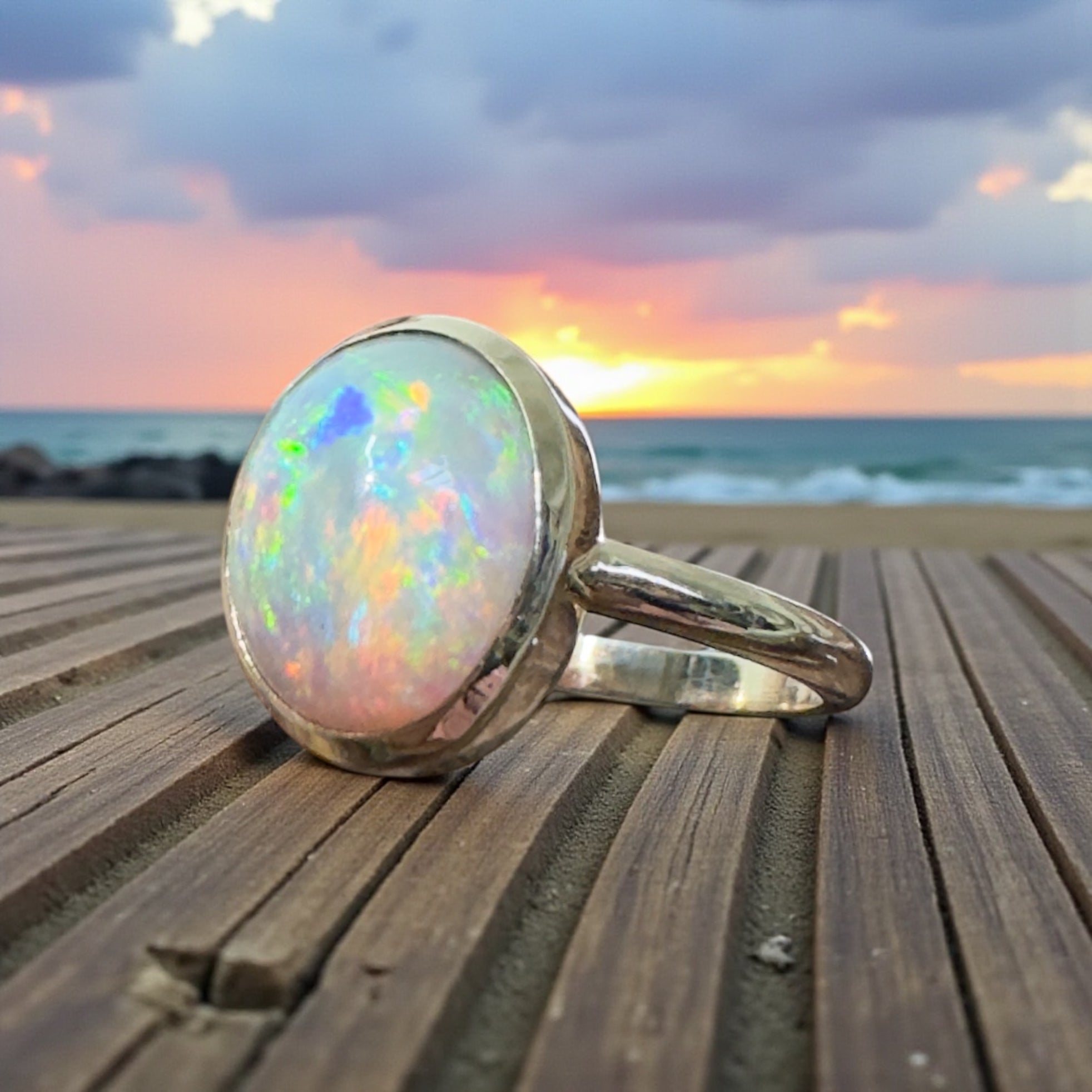 Simpson Halo ~ 3.3ct Solid Lightning Ridge Opal 9ct Yellow Gold Ring