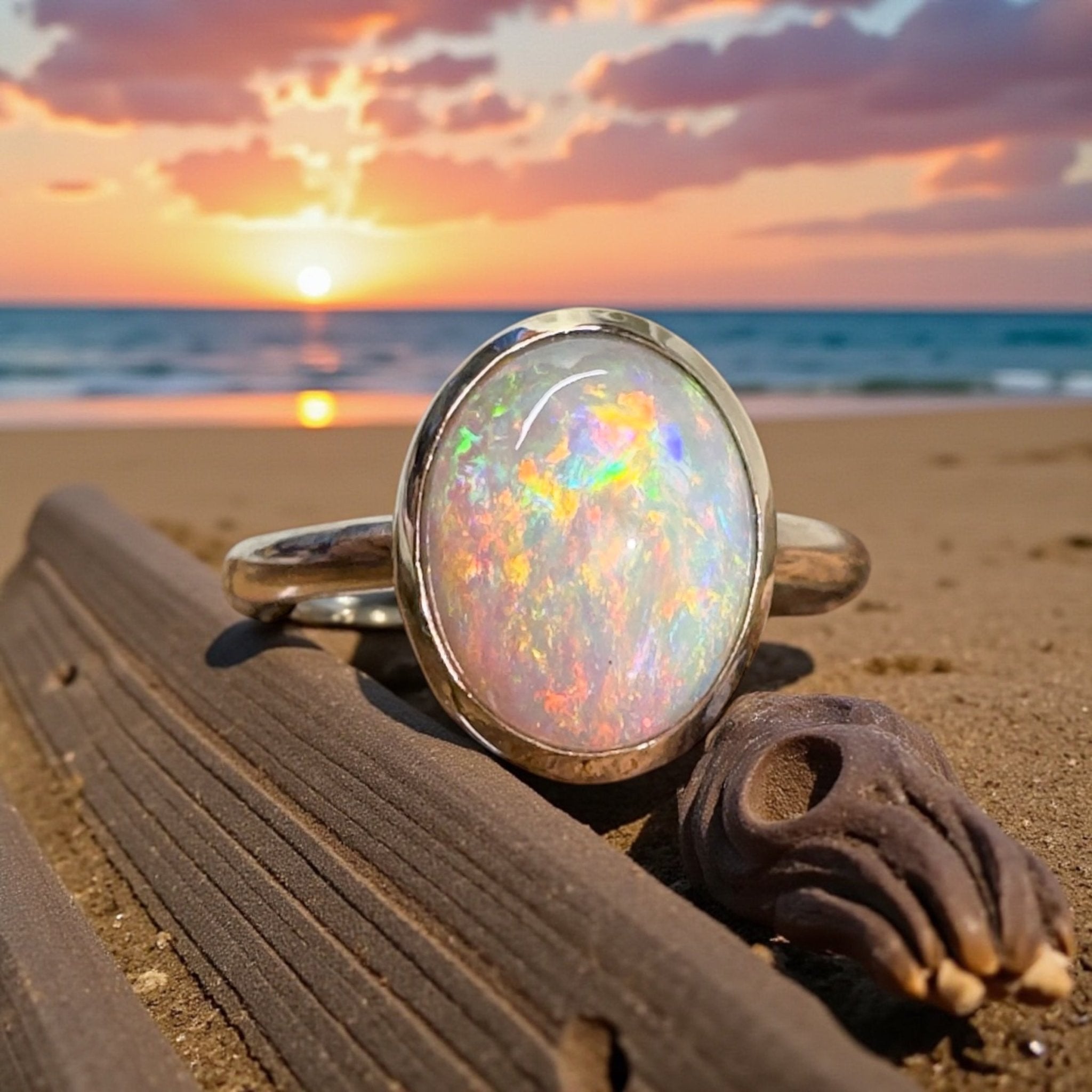 Simpson Halo ~ 3.3ct Solid Lightning Ridge Opal 9ct Yellow Gold Ring