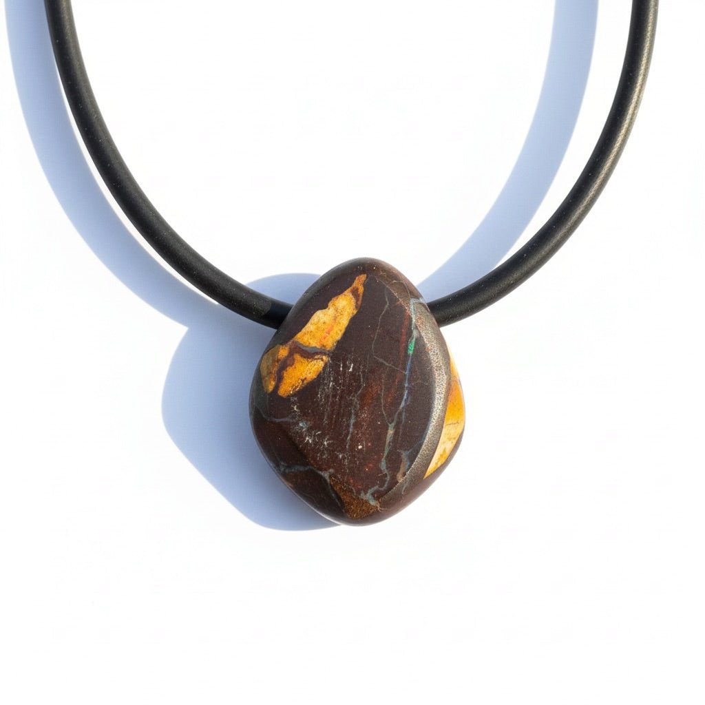 Solid Queensland Boulder Opal Pendant Necklace ~ 'Boggomoss Drift' | Solid Australian Opal