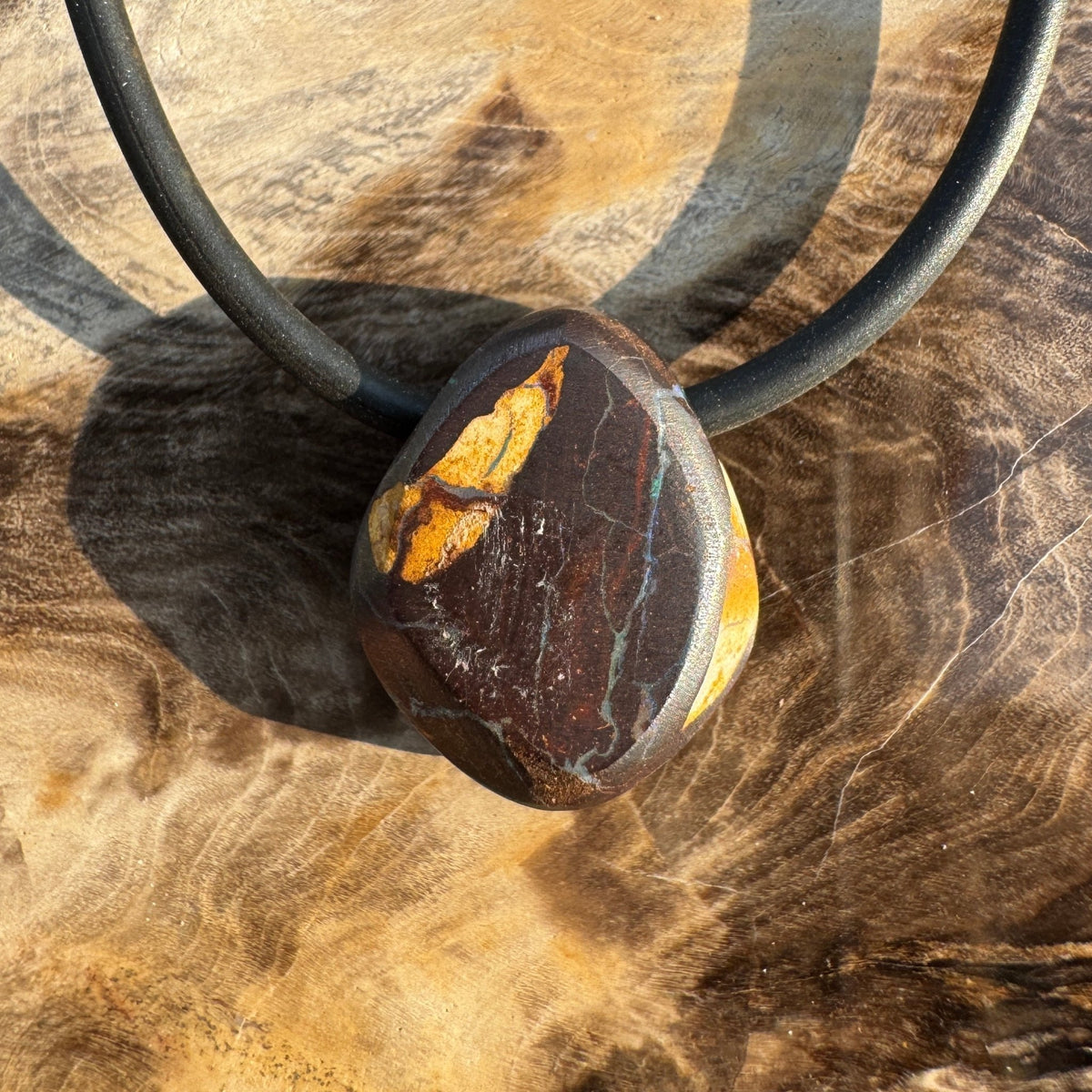 Solid Queensland Boulder Opal Pendant Necklace ~ 'Boggomoss Drift' | Solid Australian Opal
