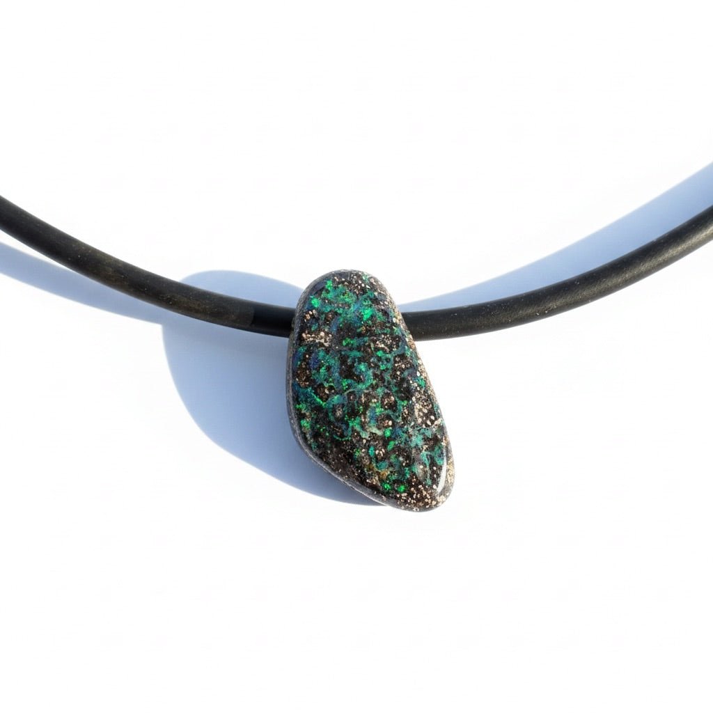 Solid Queensland Boulder Opal Pendant Necklace ~ 'Wilpena Driftglow' | Solid Australian Opal