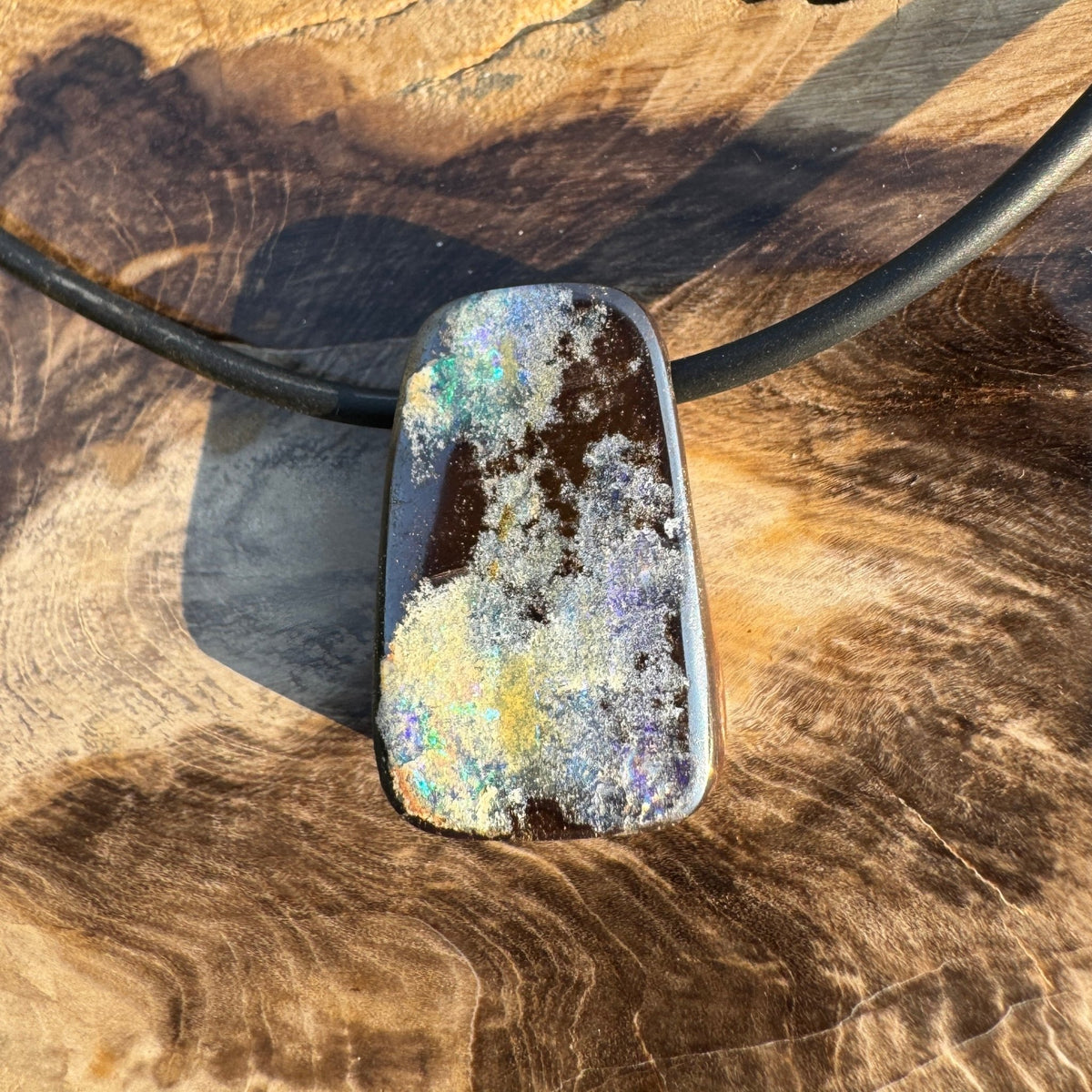 Solid Queensland Boulder Opal Pendant Necklace ~ 'Yeppoon Reefglow' | Solid Australian Opal