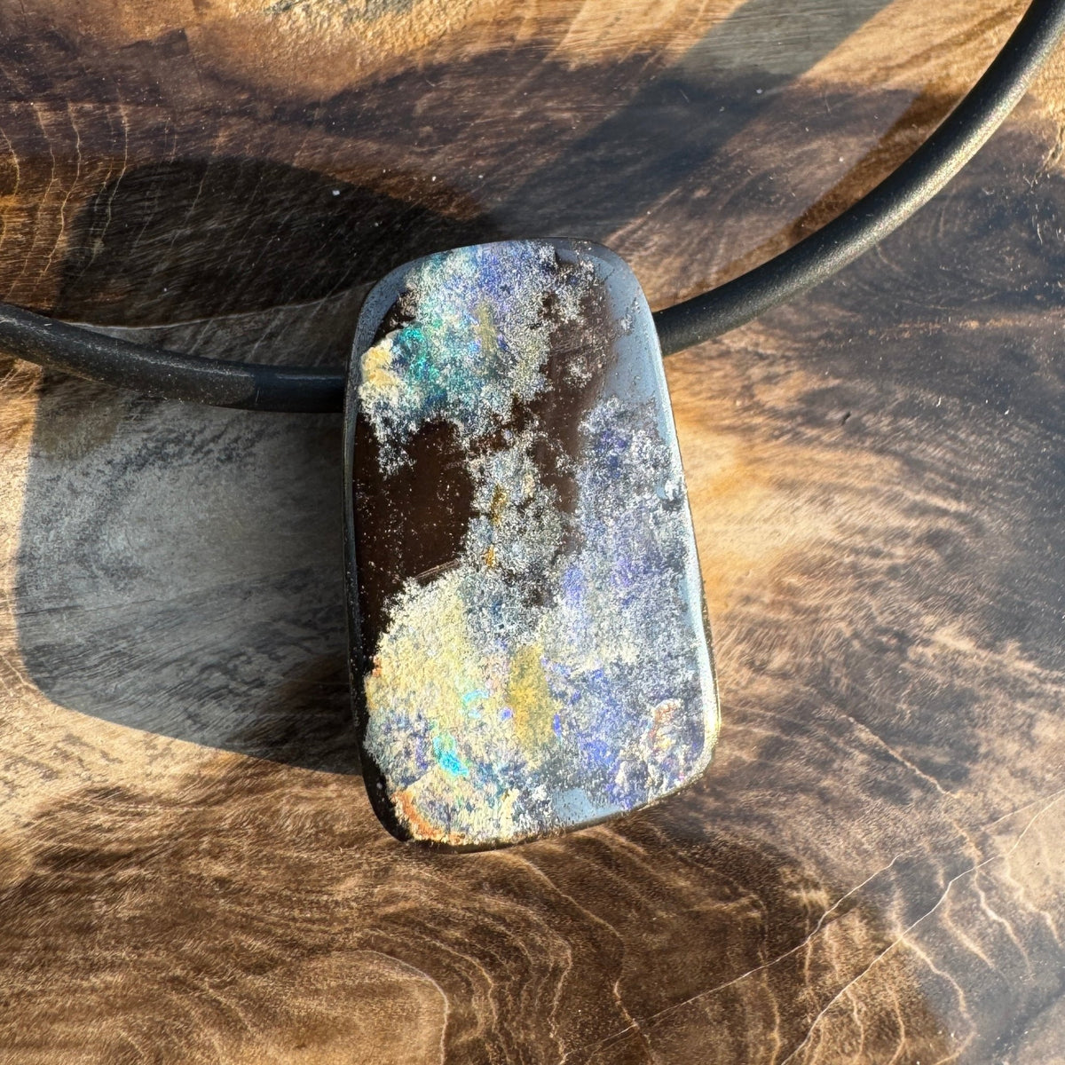Solid Queensland Boulder Opal Pendant Necklace ~ 'Yeppoon Reefglow' | Solid Australian Opal