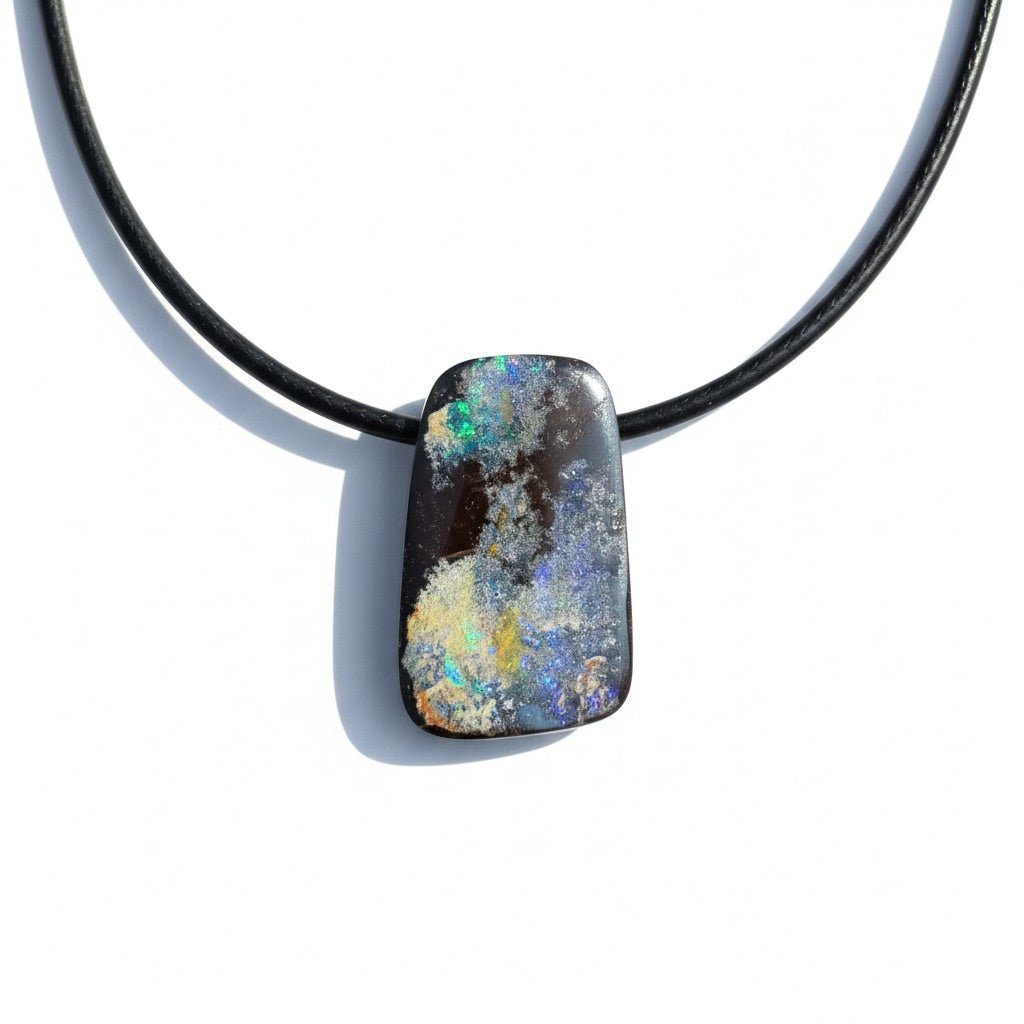 Solid Queensland Boulder Opal Pendant Necklace ~ 'Yeppoon Reefglow' | Solid Australian Opal