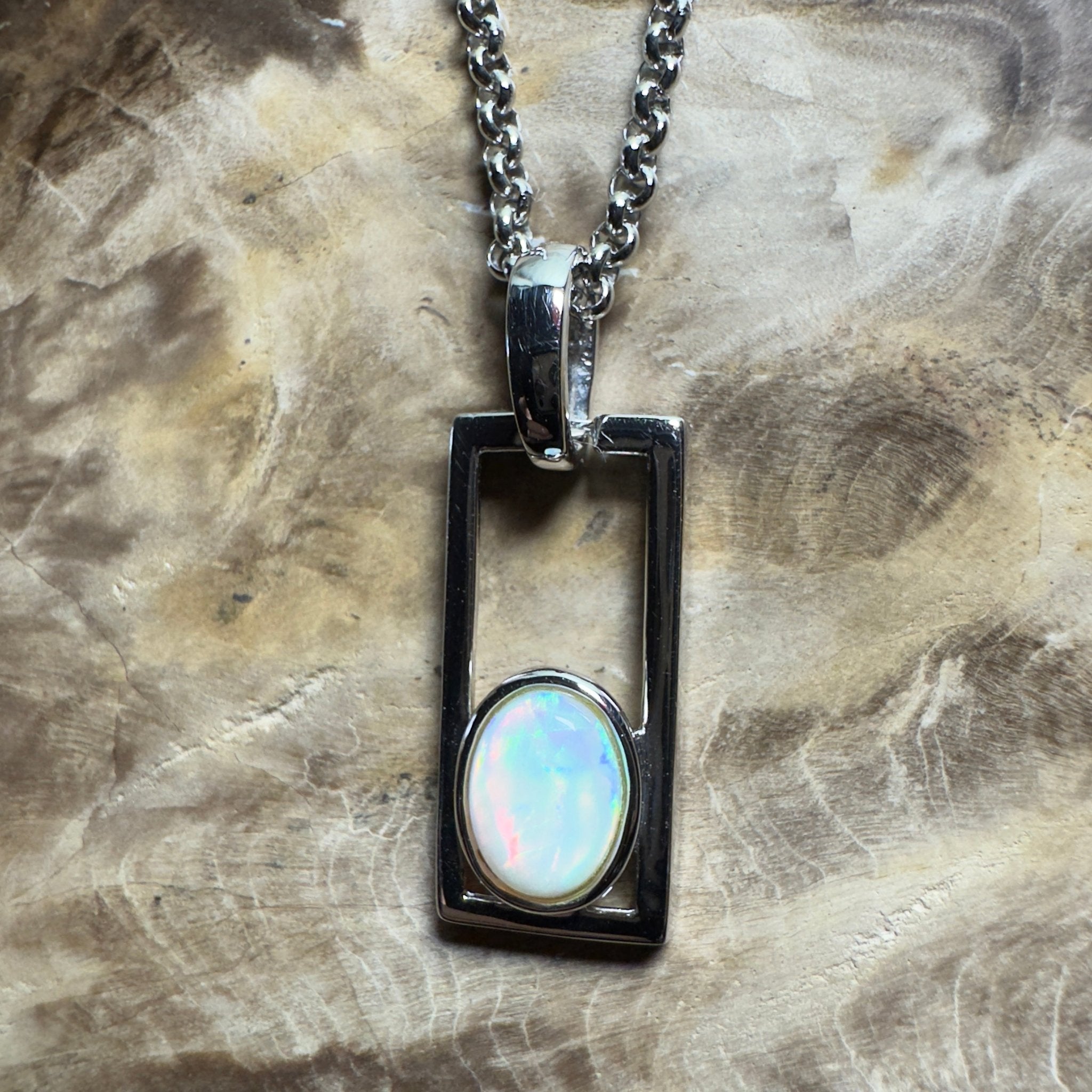 Southern Swell Light ~ 1.1ct Lightning Ridge Opal 925 Silver Pendant