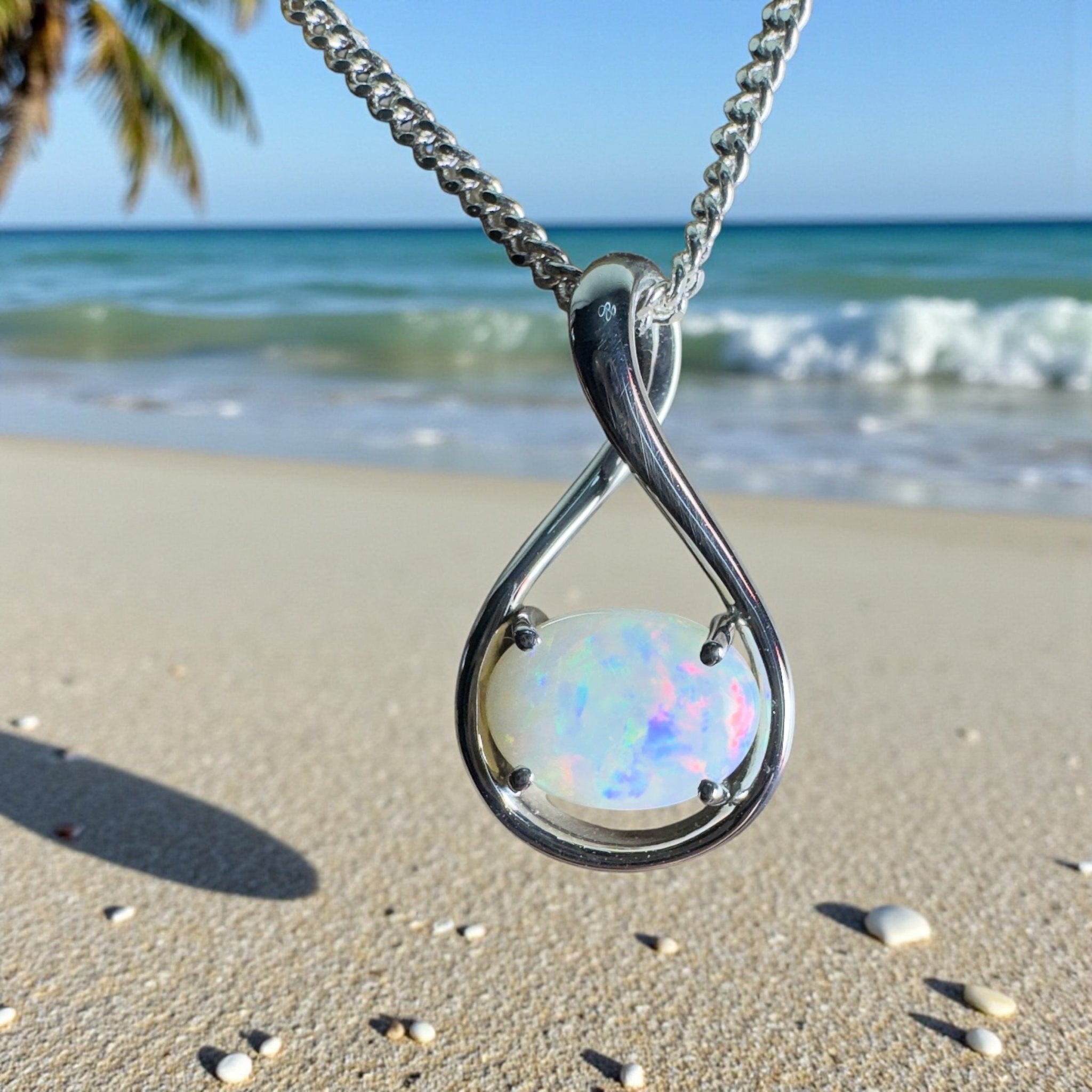 Spencer Gulf Drift – 1.3ct Coober Pedy Opal 925 Silver Pendant