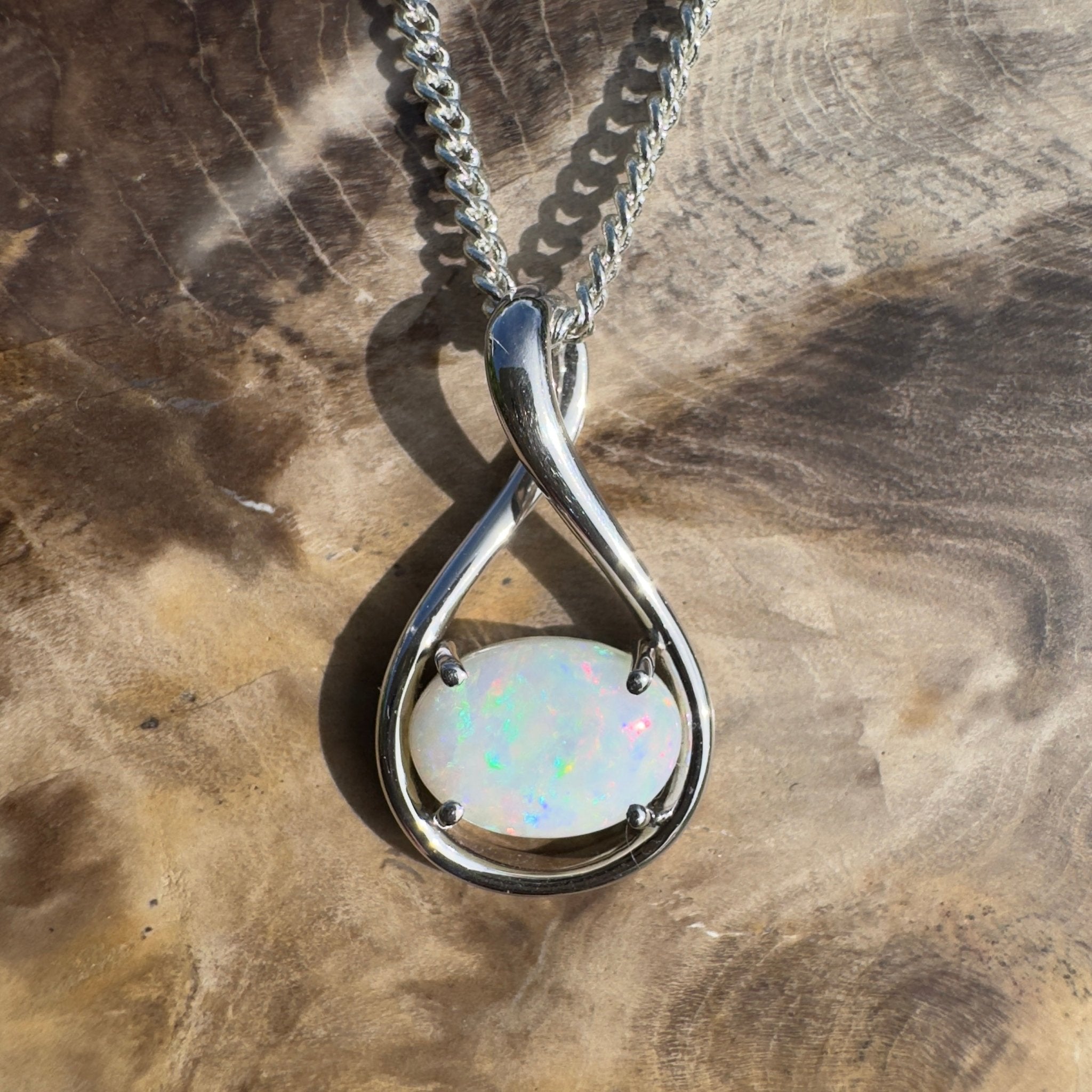 Spencer Gulf Drift – 1.3ct Coober Pedy Opal 925 Silver Pendant