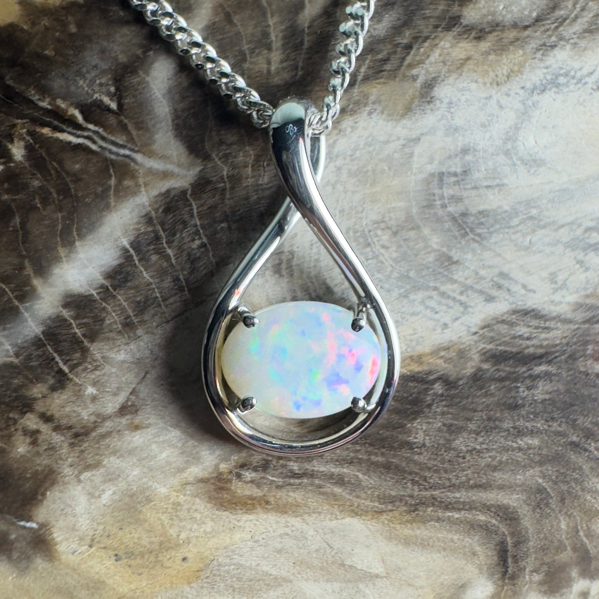 Spencer Gulf Drift – 1.3ct Coober Pedy Opal 925 Silver Pendant