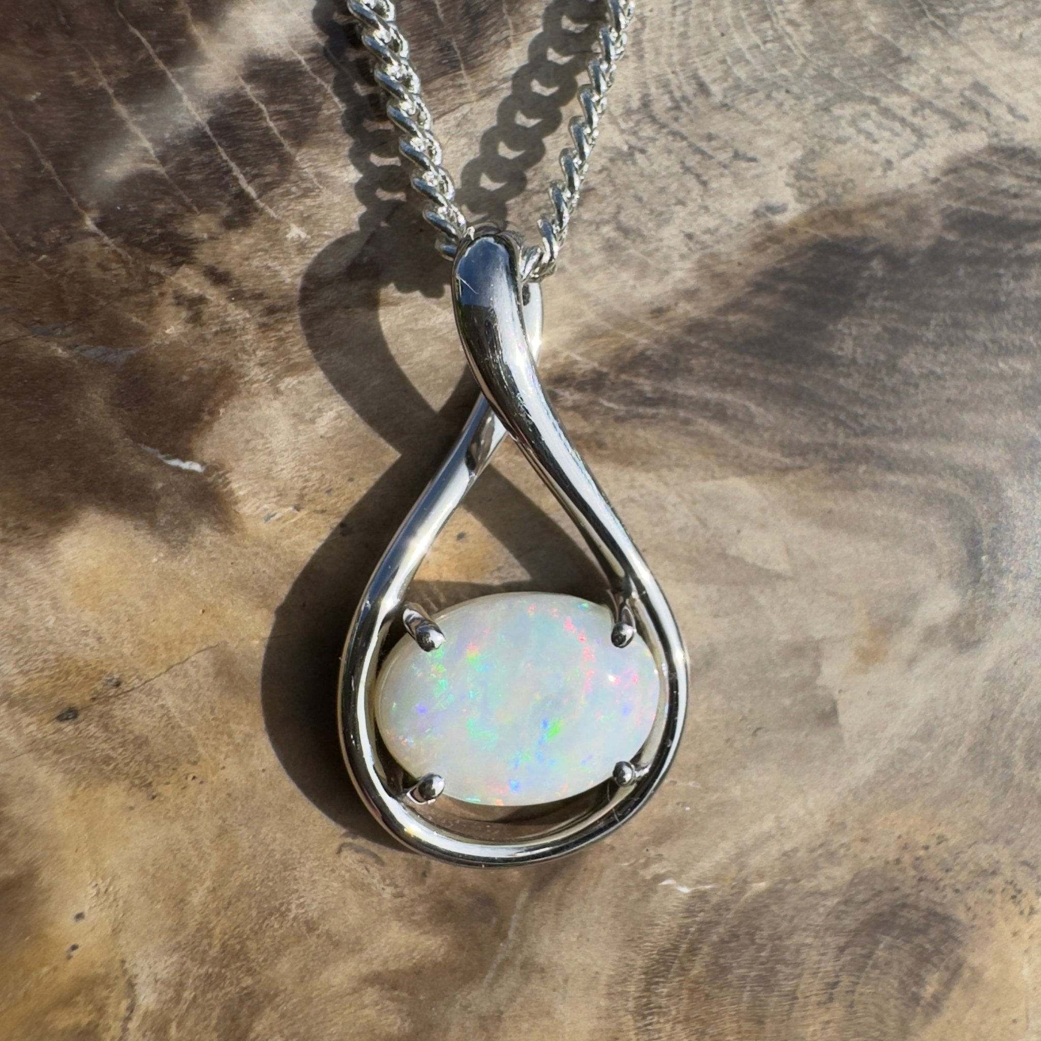 Spencer Gulf Drift – 1.3ct Coober Pedy Opal 925 Silver Pendant