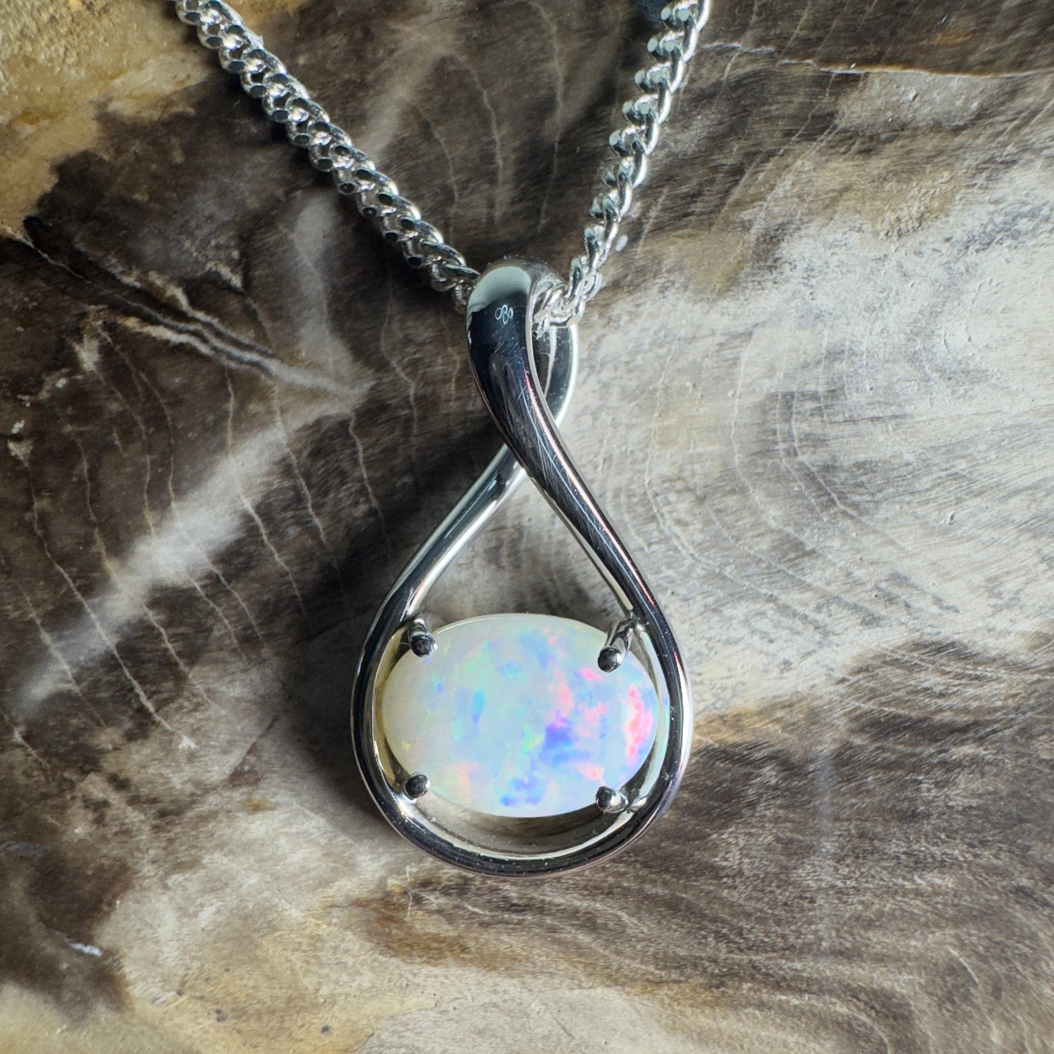 Spencer Gulf Drift – 1.3ct Coober Pedy Opal 925 Silver Pendant