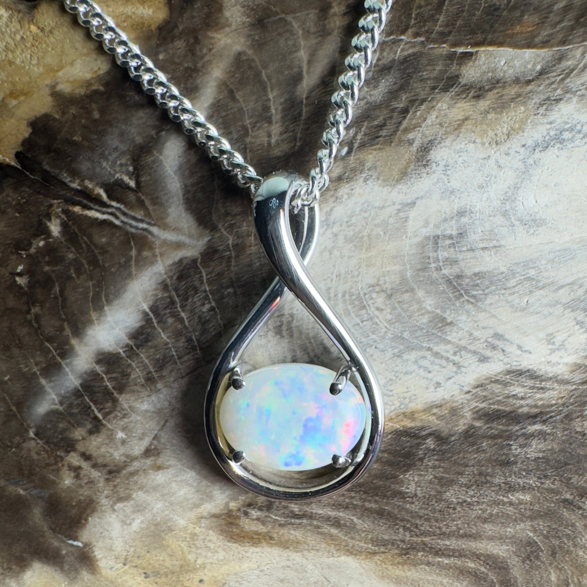 Spencer Gulf Drift – 1.3ct Coober Pedy Opal 925 Silver Pendant