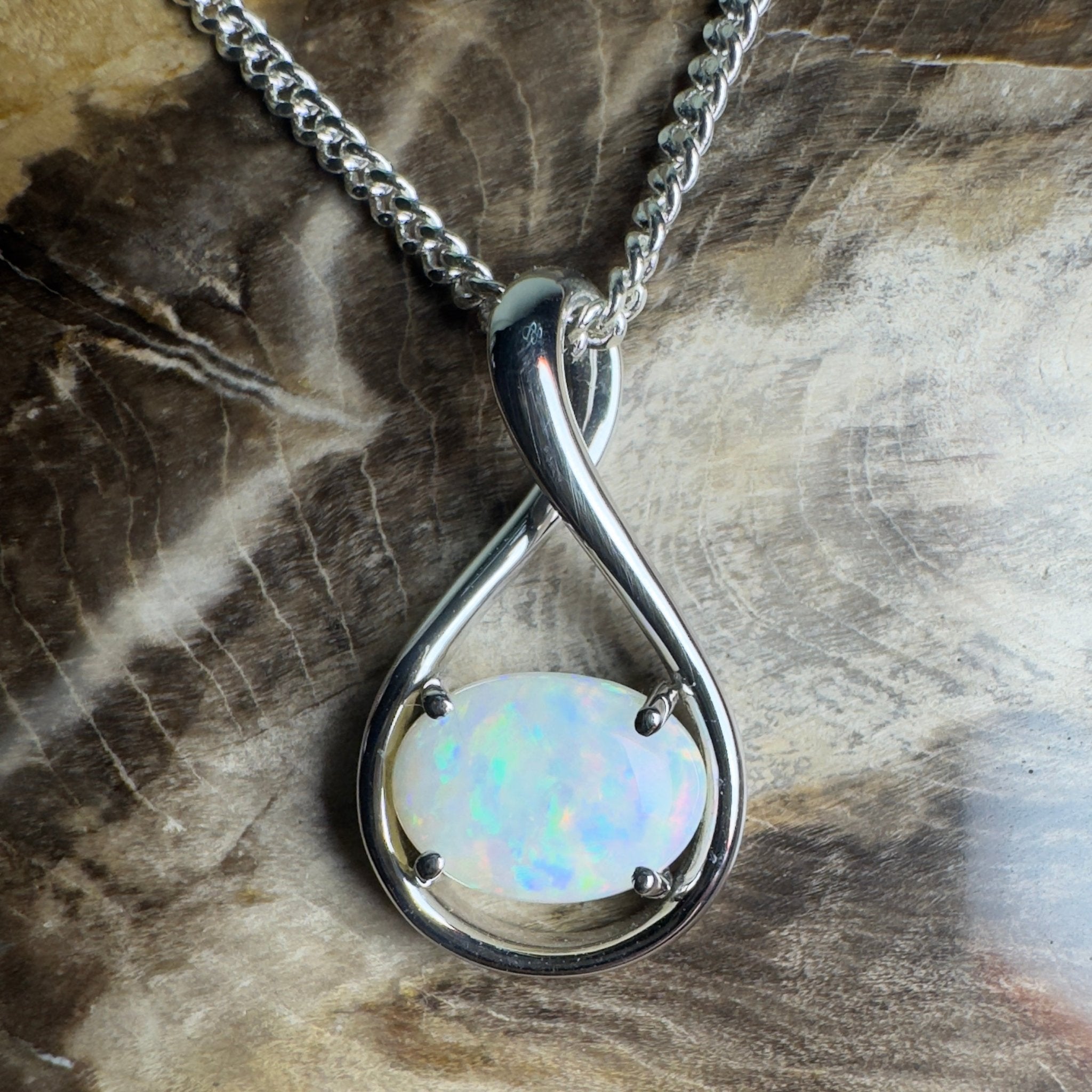 Spencer Gulf Drift – 1.3ct Coober Pedy Opal 925 Silver Pendant
