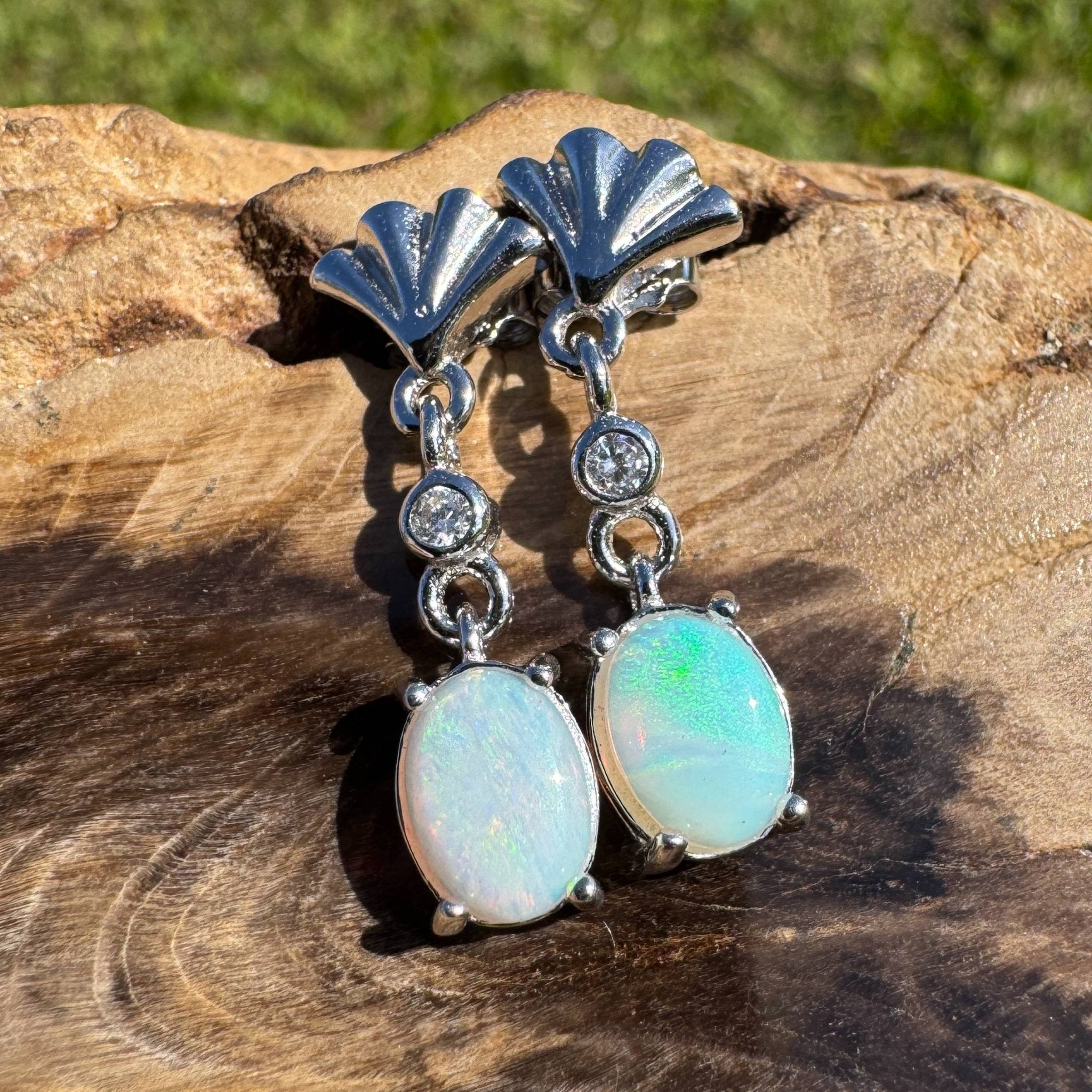 Starlit Grace ~ 1.5ct Coober Pedy Opal Earrings