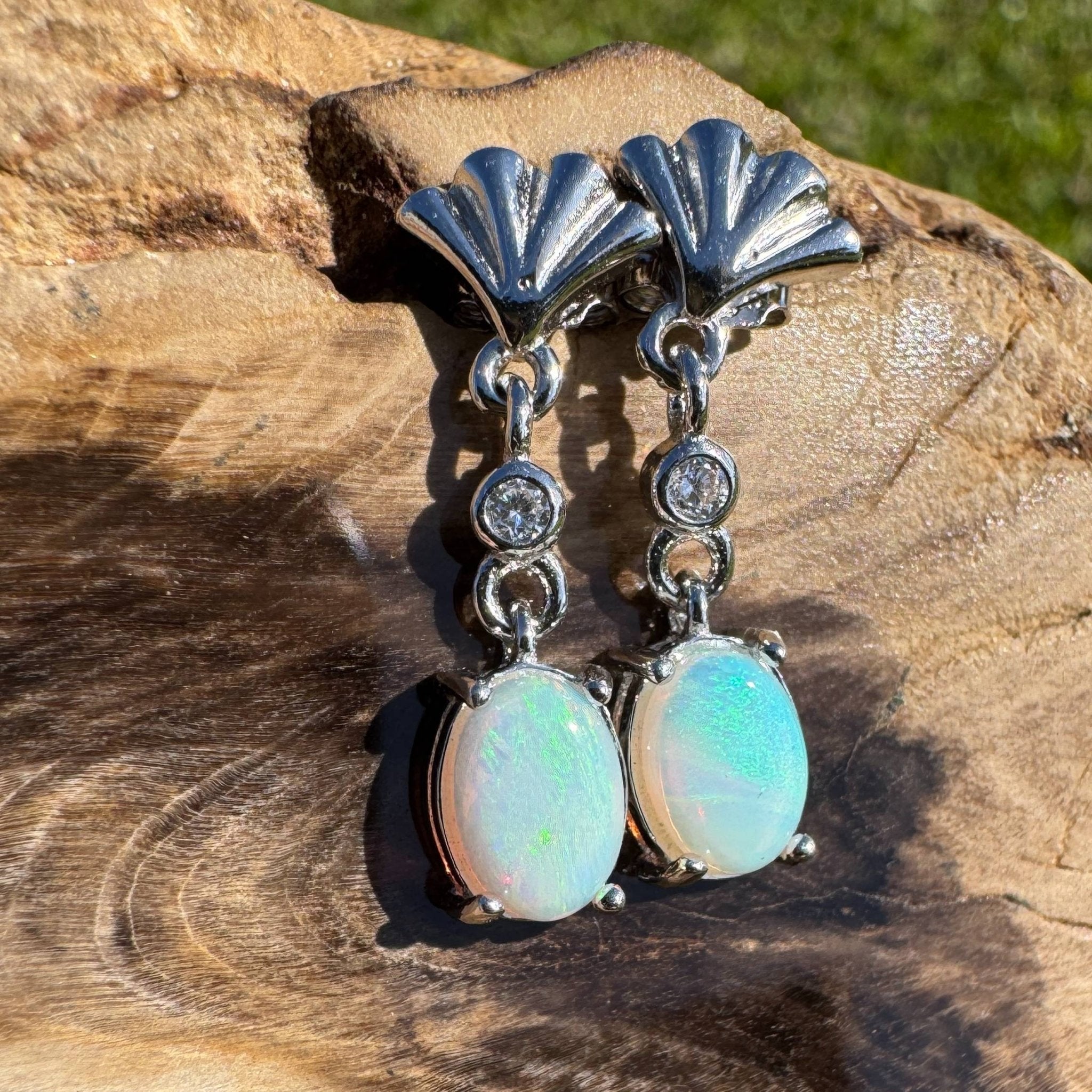 Starlit Grace ~ 1.5ct Coober Pedy Opal Earrings