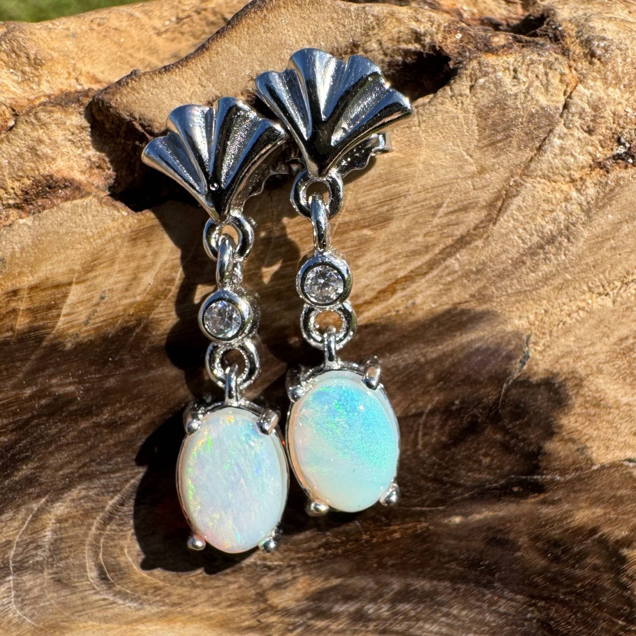 Starlit Grace ~ 1.5ct Coober Pedy Opal Earrings