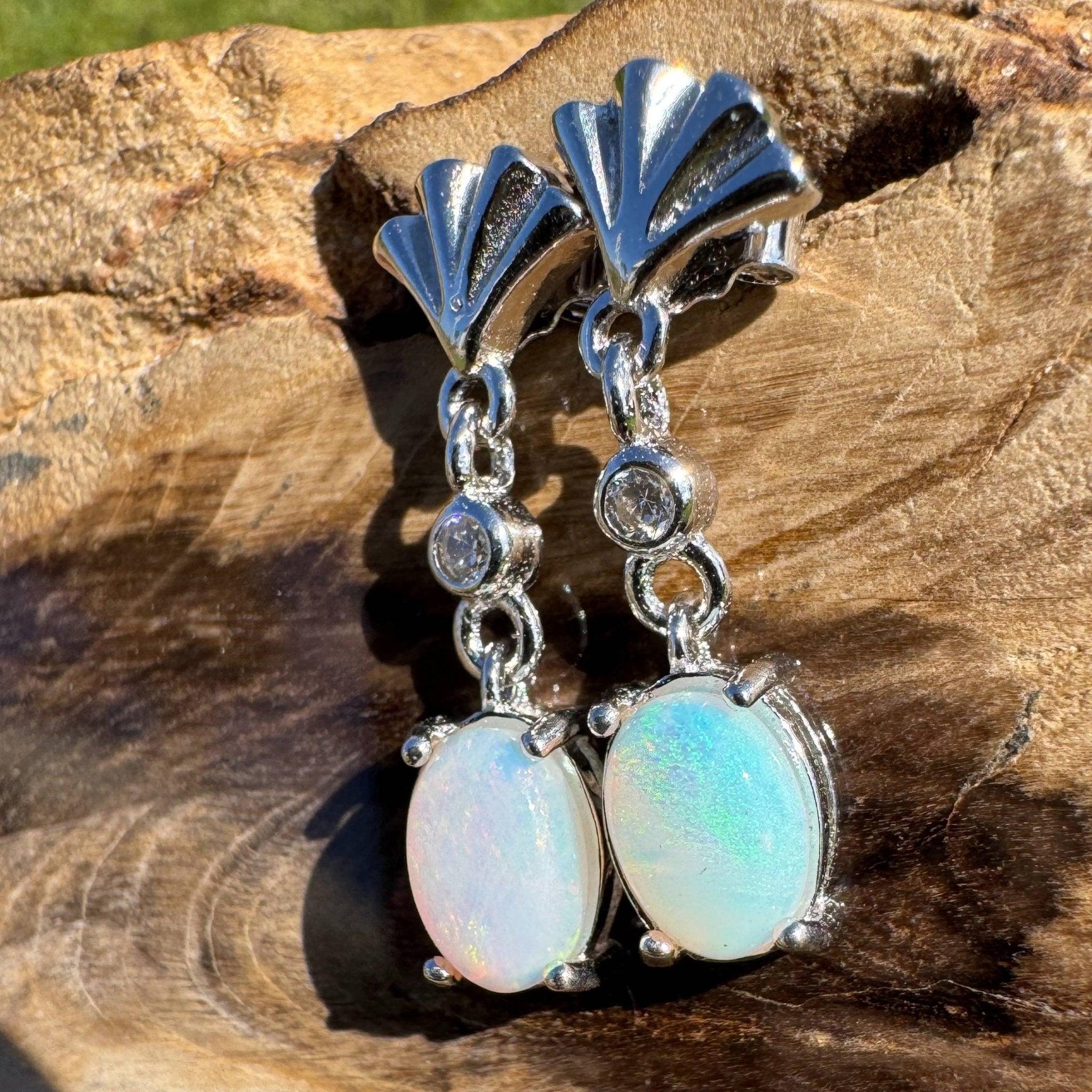 Starlit Grace ~ 1.5ct Coober Pedy Opal Earrings
