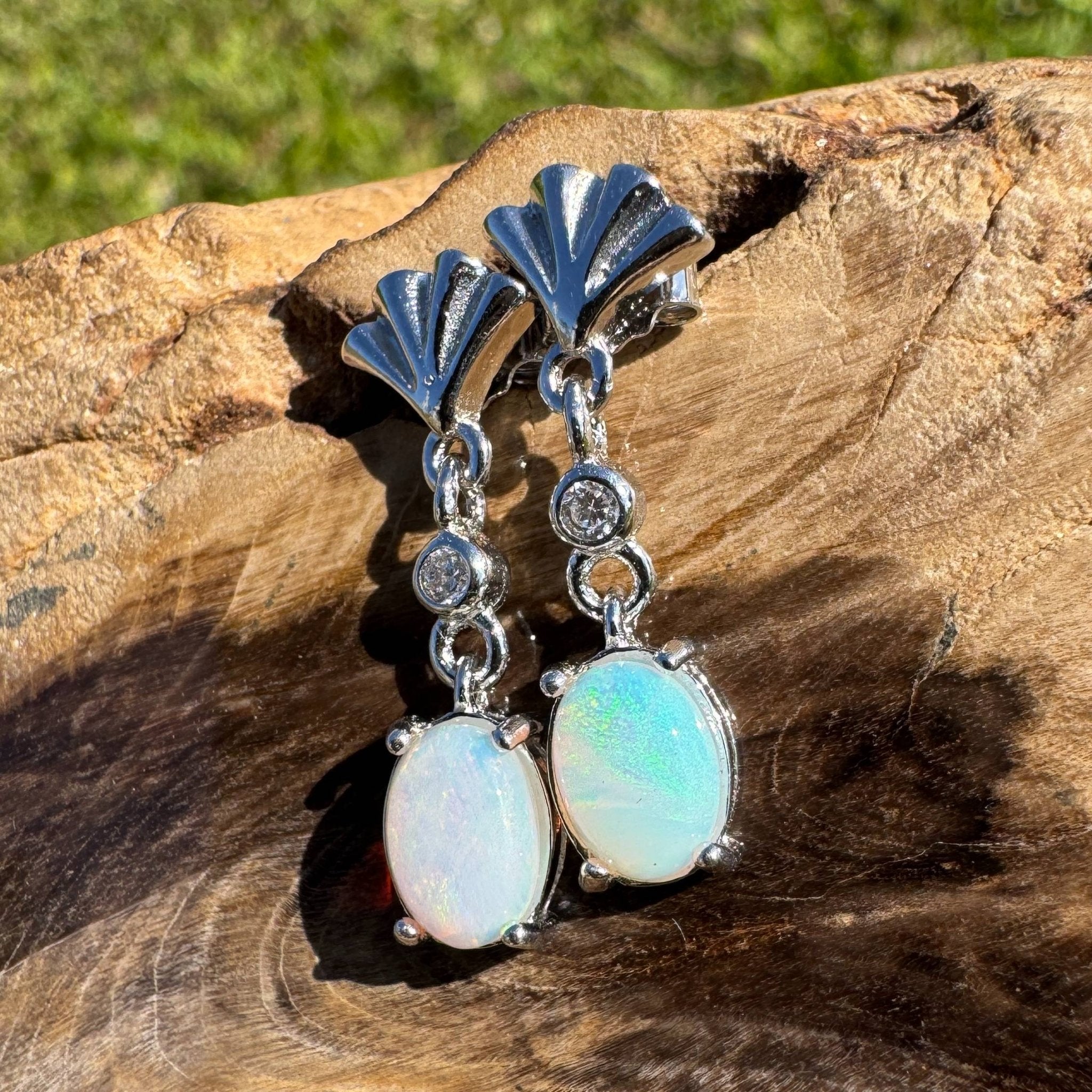 Starlit Grace ~ 1.5ct Coober Pedy Opal Earrings