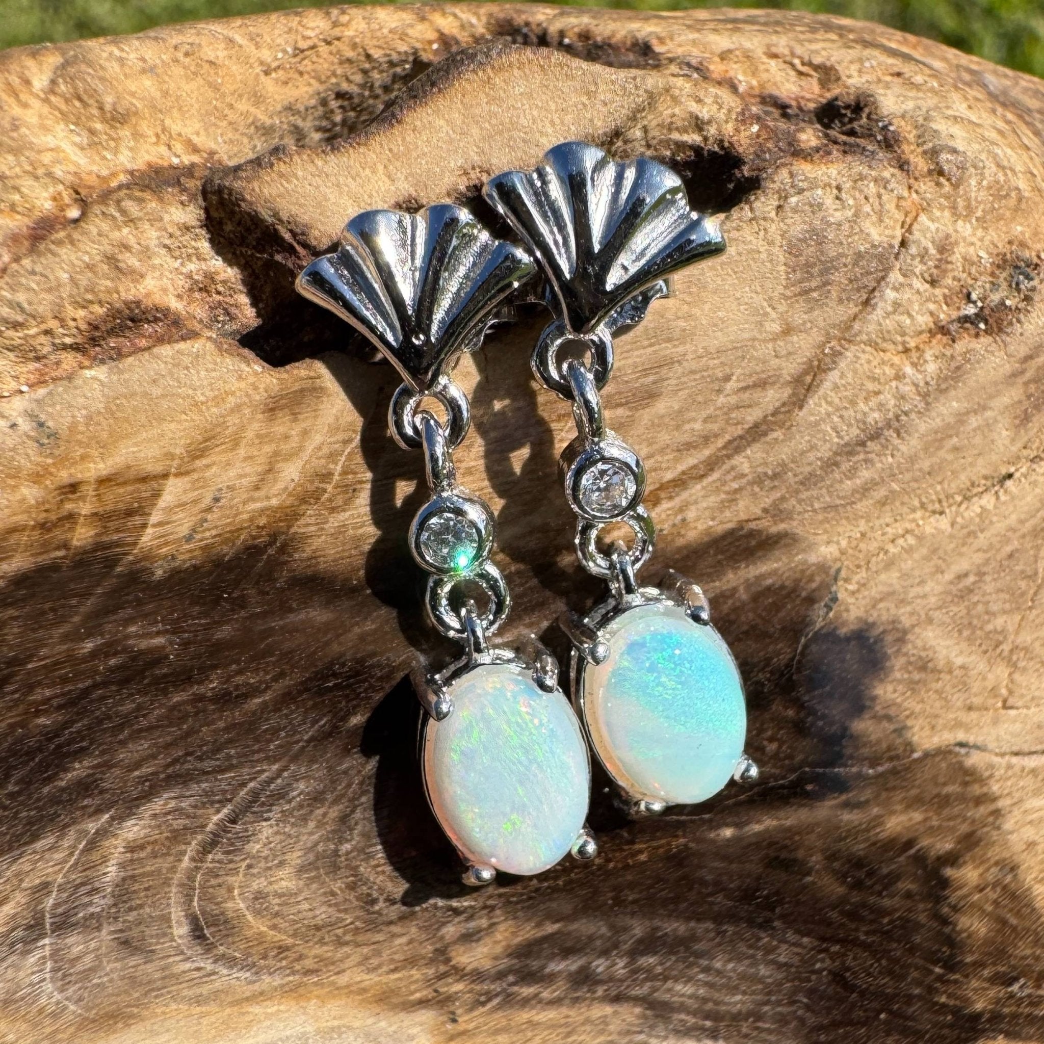 Starlit Grace ~ 1.5ct Coober Pedy Opal Earrings