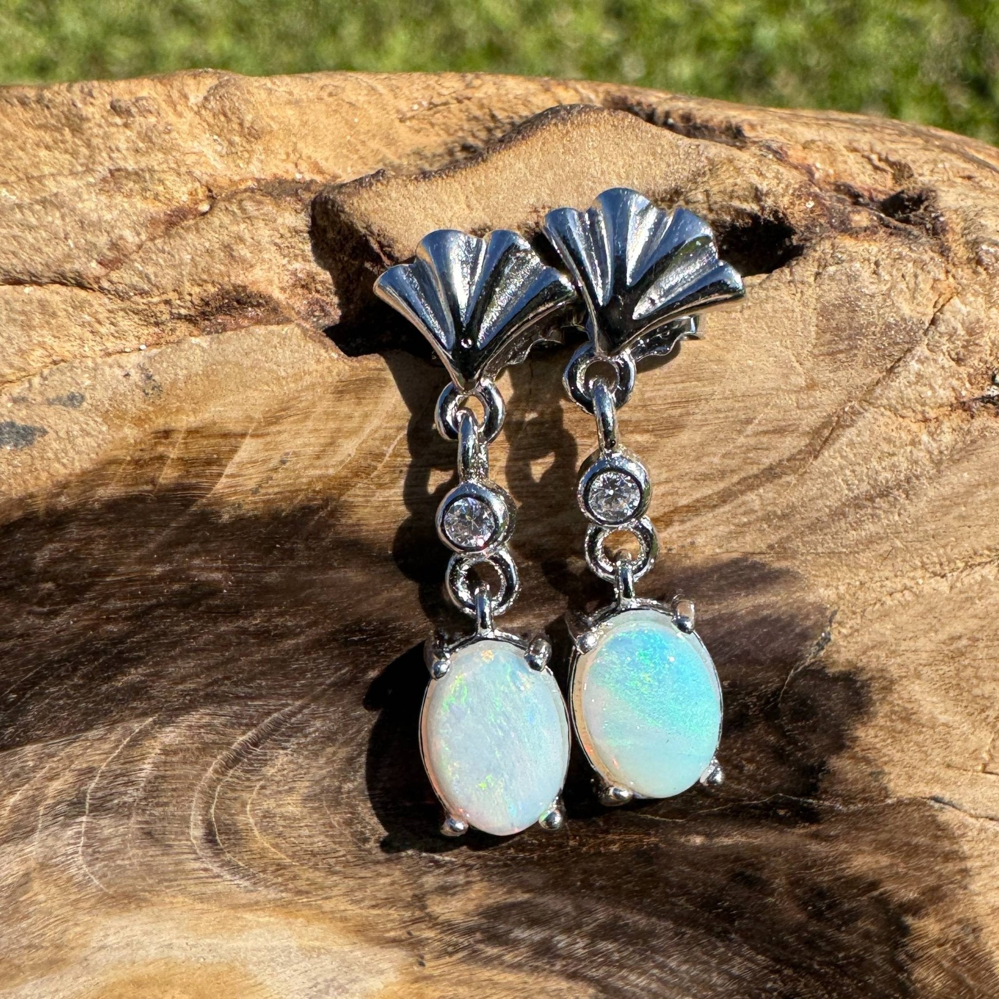 Starlit Grace ~ 1.5ct Coober Pedy Opal Earrings