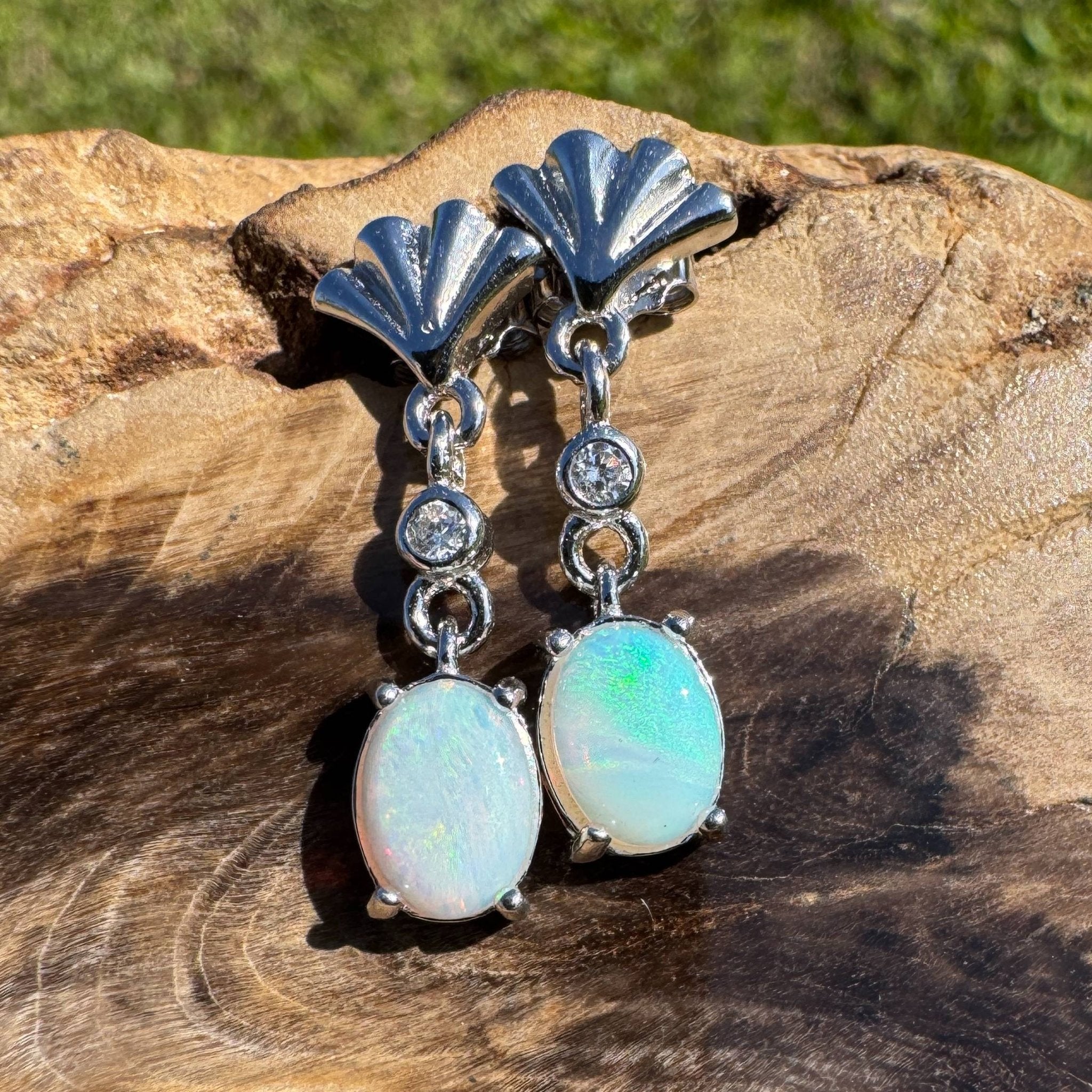 Starlit Grace ~ 1.5ct Coober Pedy Opal Earrings
