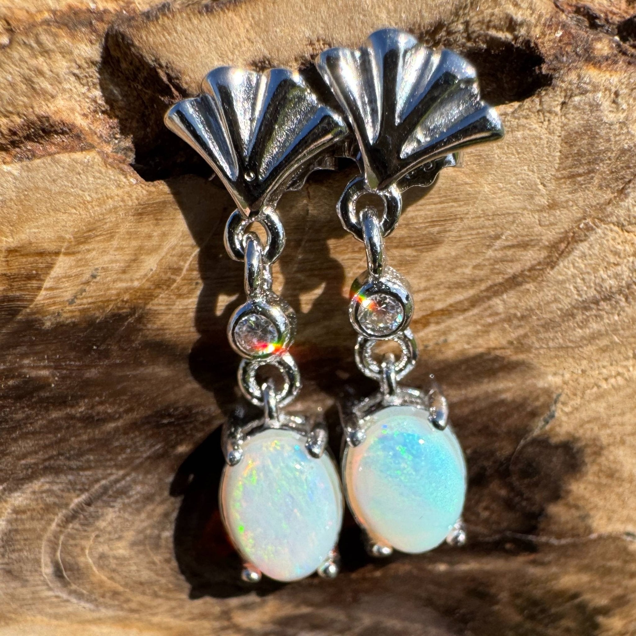 Starlit Grace ~ 1.5ct Coober Pedy Opal Earrings