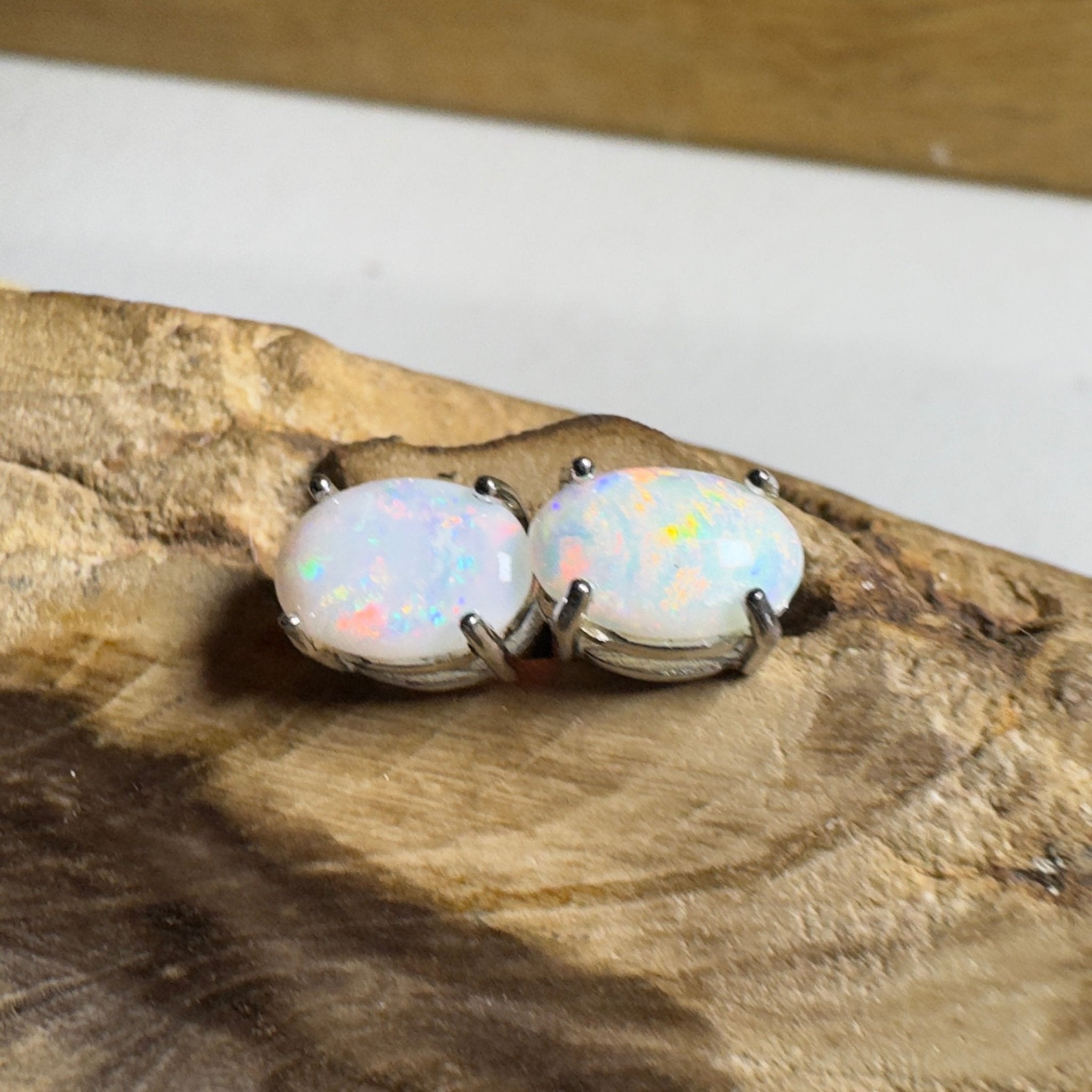 Stellar Bloom Studs ~ 1.2ct Coober Pedy Opal Sterling Silver Earrings