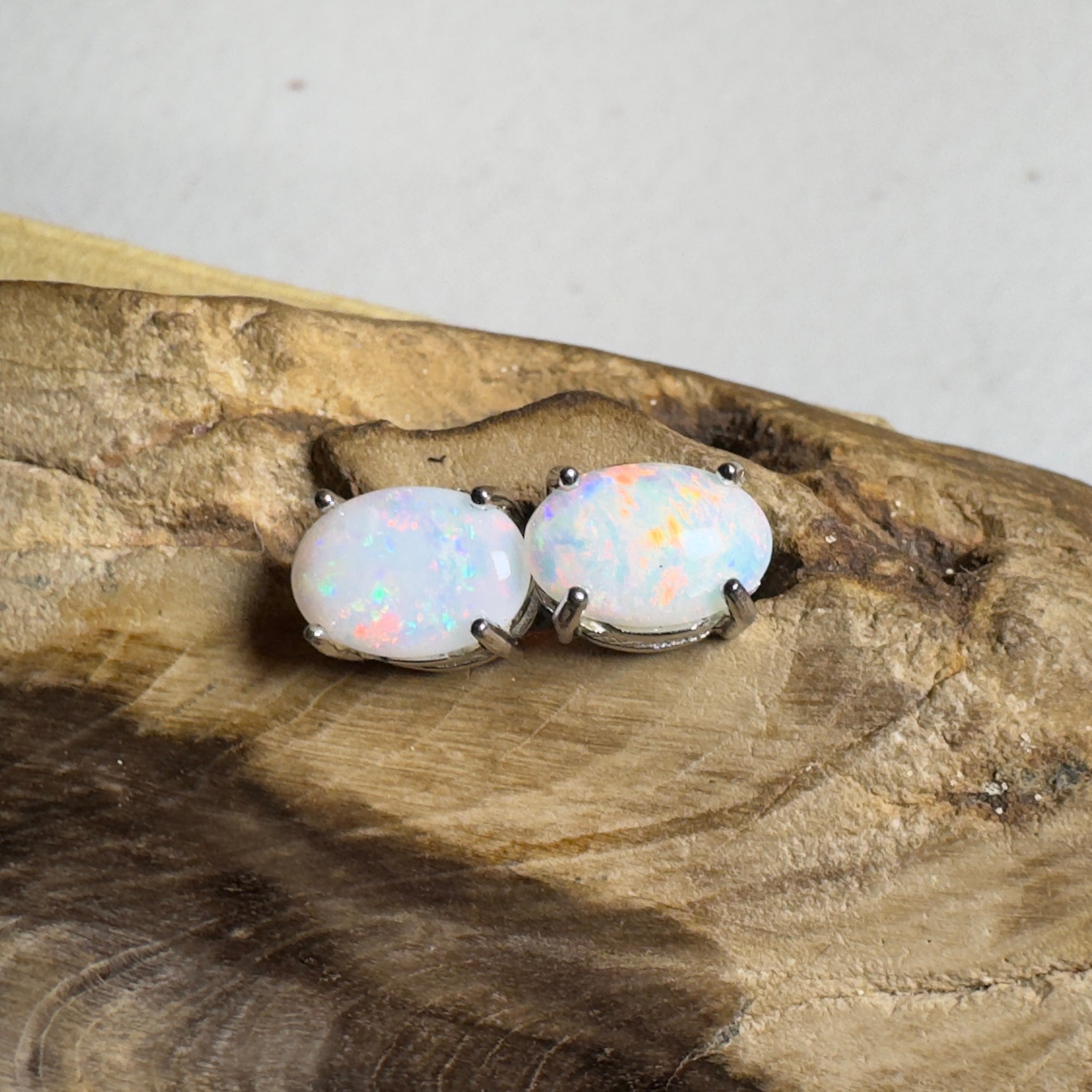 Stellar Bloom Studs ~ 1.2ct Coober Pedy Opal Sterling Silver Earrings
