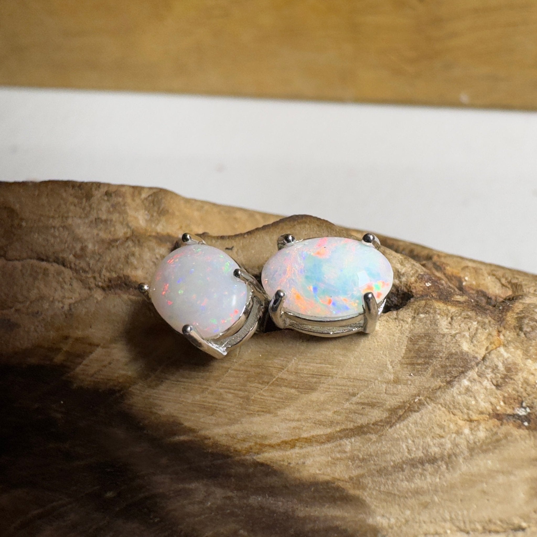 Stellar Bloom Studs ~ 1.2ct Coober Pedy Opal Sterling Silver Earrings
