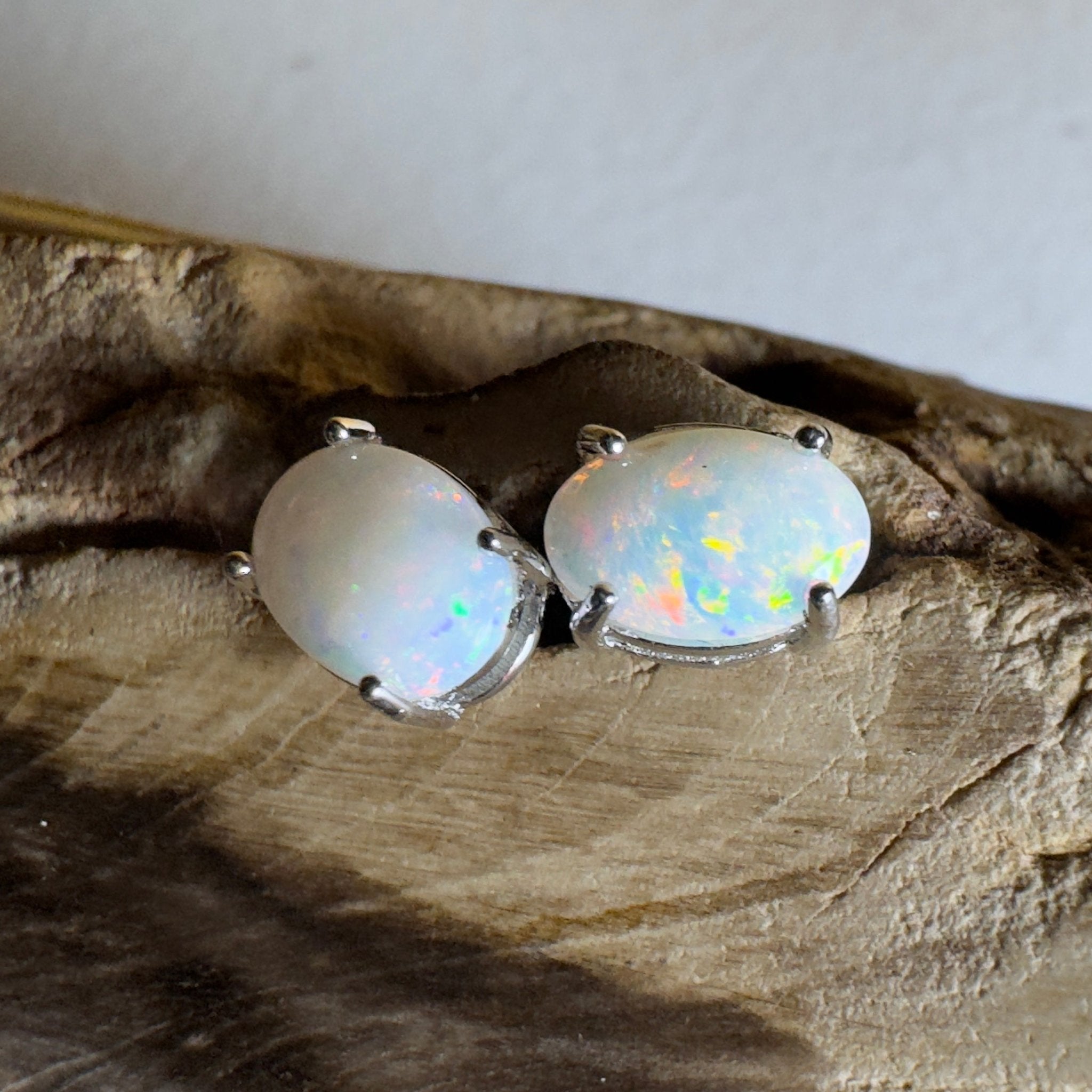 Stellar Bloom Studs ~ 1.2ct Coober Pedy Opal Sterling Silver Earrings