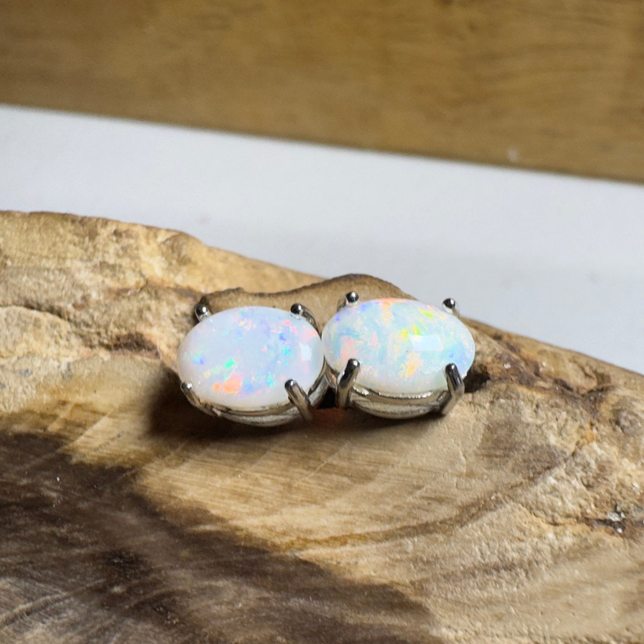 Stellar Bloom Studs ~ 1.2ct Coober Pedy Opal Sterling Silver Earrings