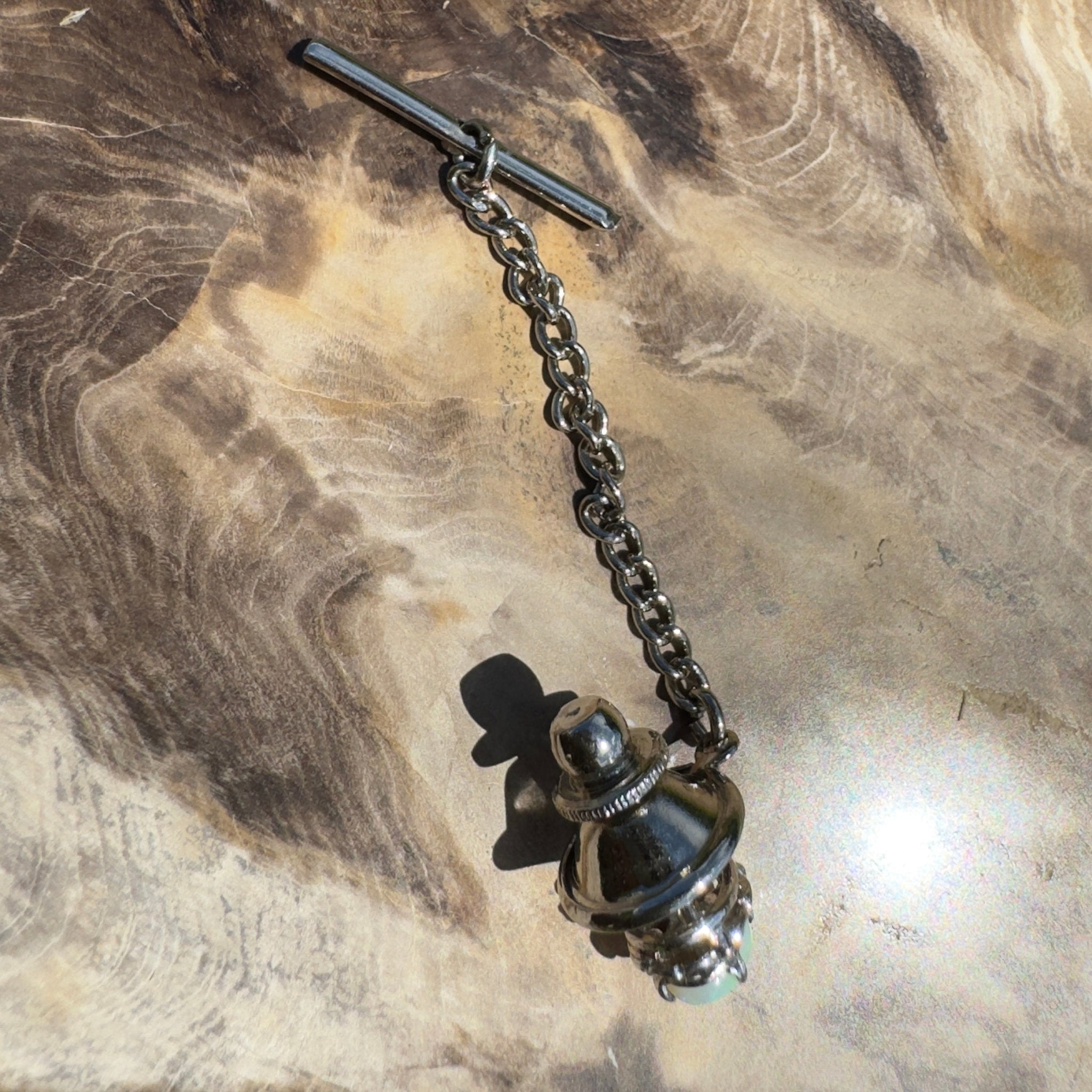 Stirling Range Signal - 0.8ct Lightning Ridge Opal Silver Tone Lapel Pin