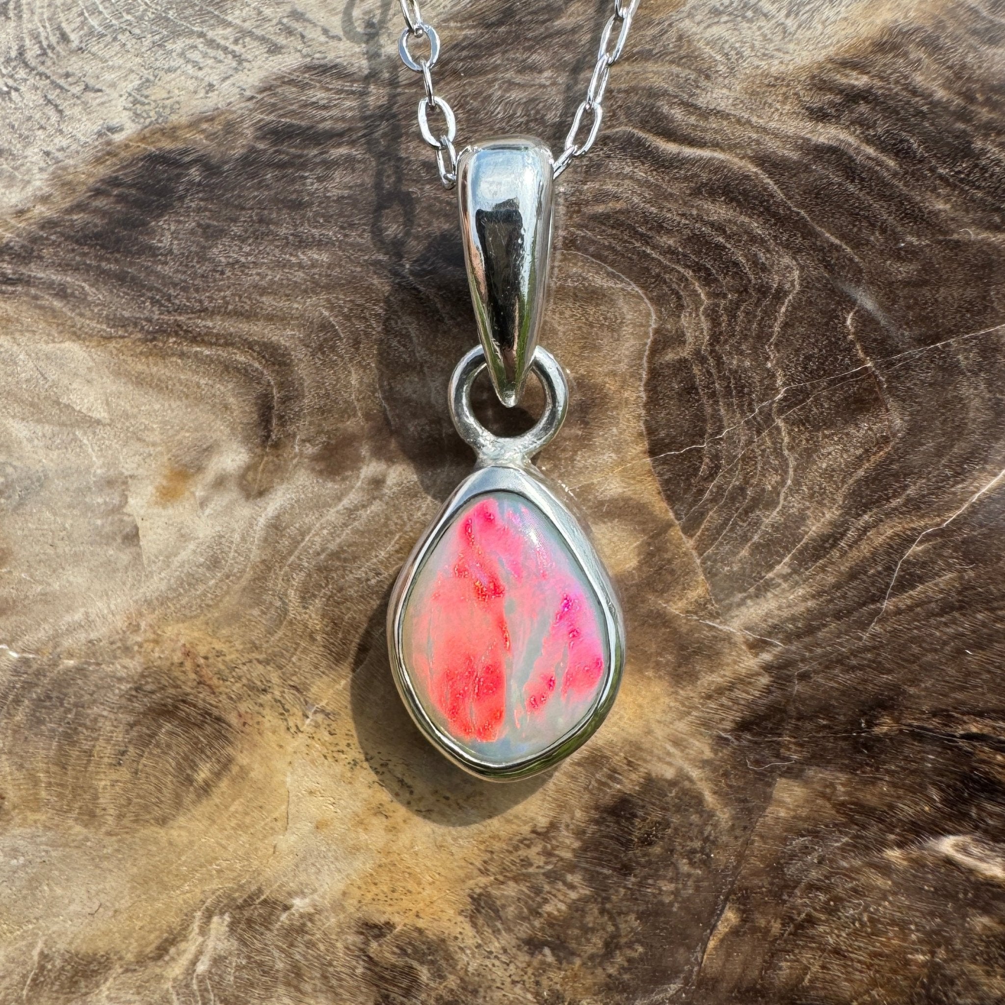 Stradbroke Sunset ~ 2ct Coober Pedy Opal 925 Silver Pendant