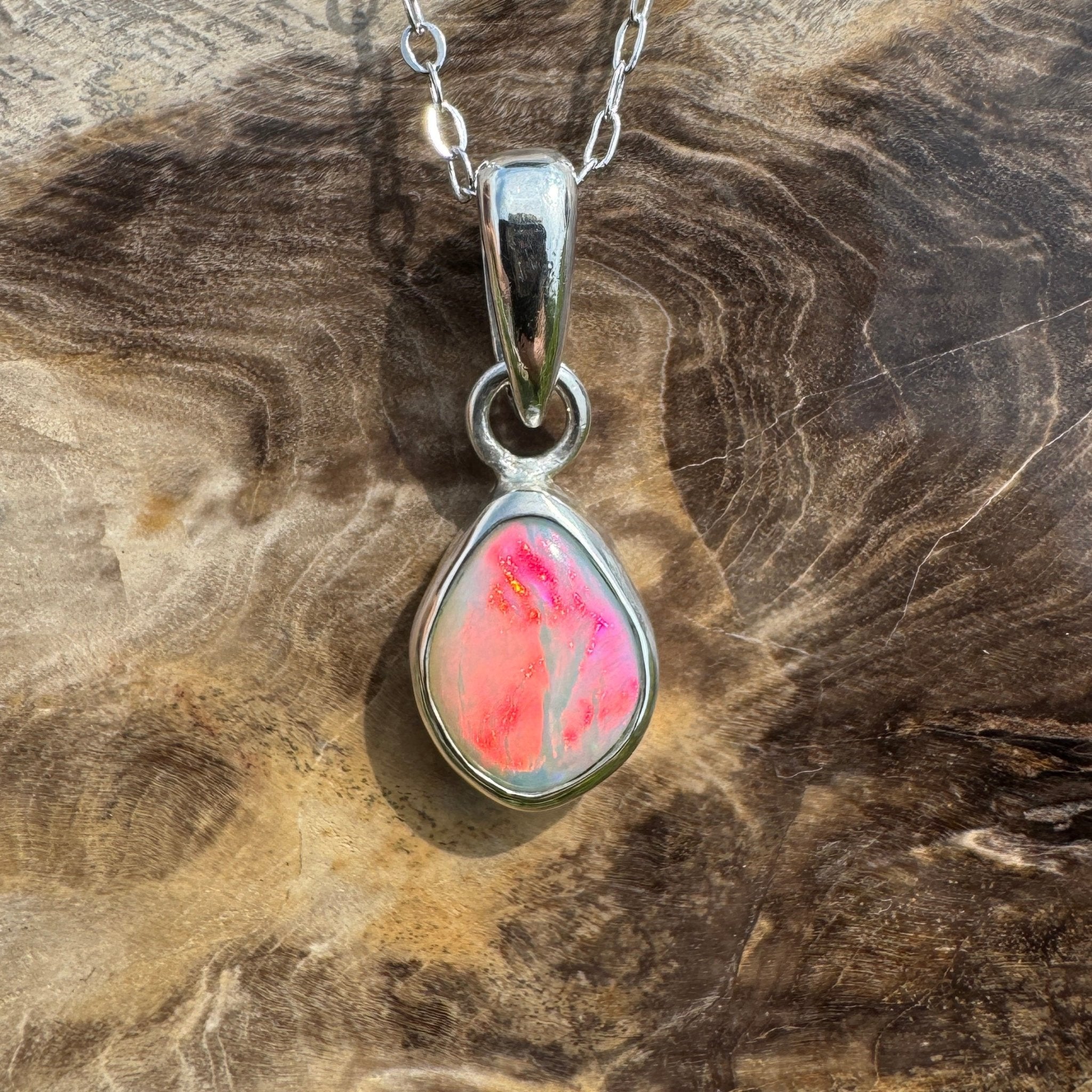 Stradbroke Sunset ~ 2ct Coober Pedy Opal 925 Silver Pendant