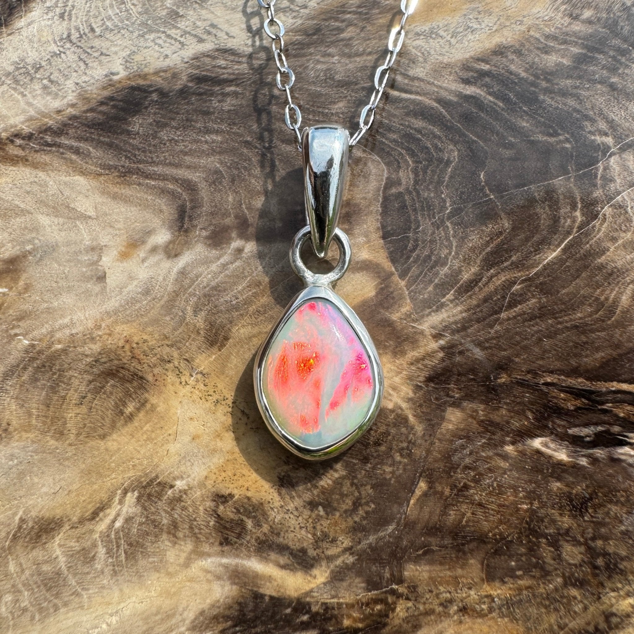 Stradbroke Sunset ~ 2ct Coober Pedy Opal 925 Silver Pendant