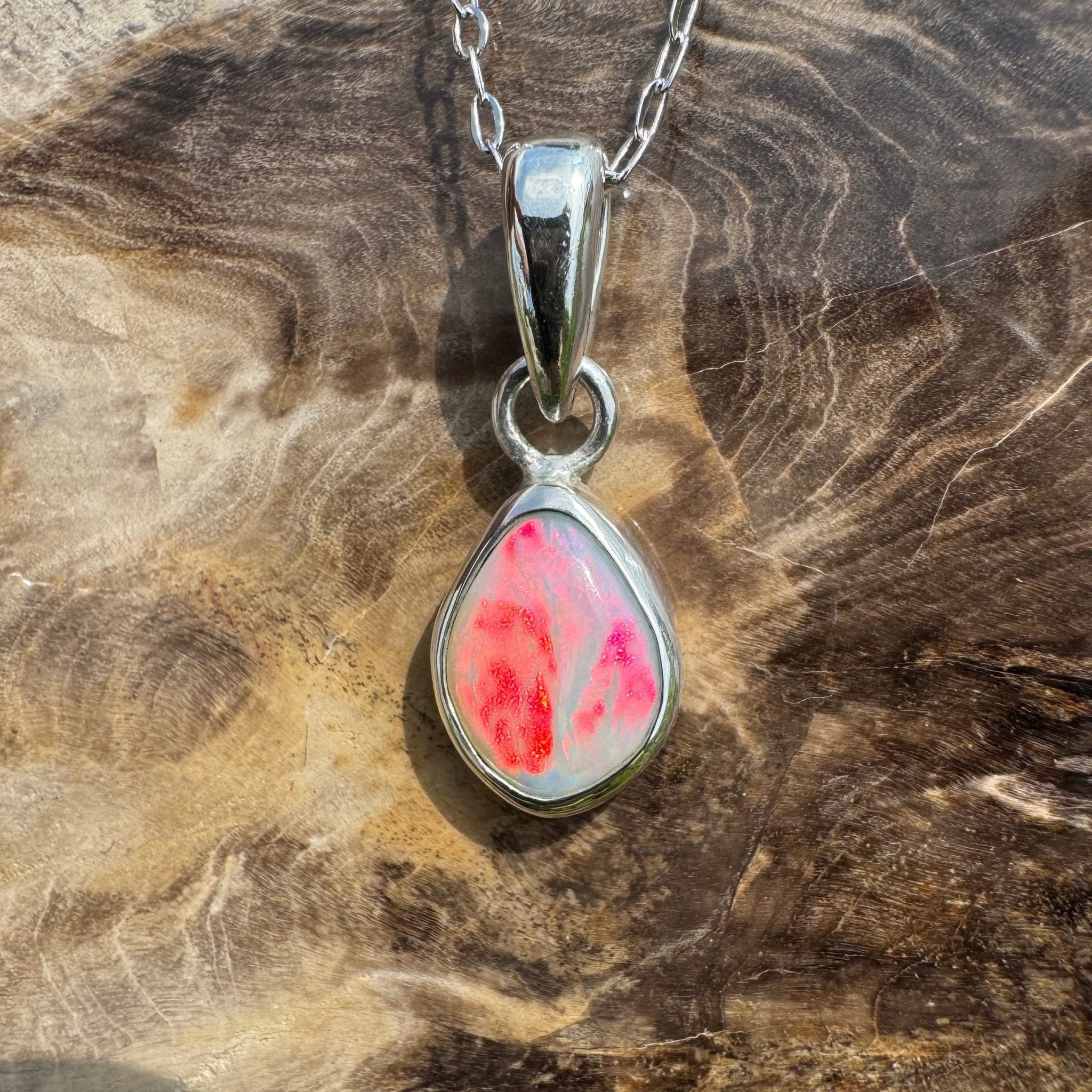 Stradbroke Sunset ~ 2ct Coober Pedy Opal 925 Silver Pendant