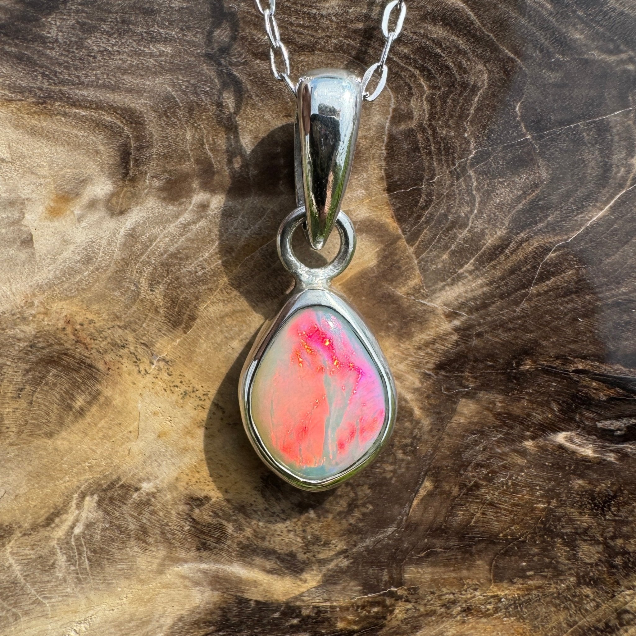 Stradbroke Sunset ~ 2ct Coober Pedy Opal 925 Silver Pendant