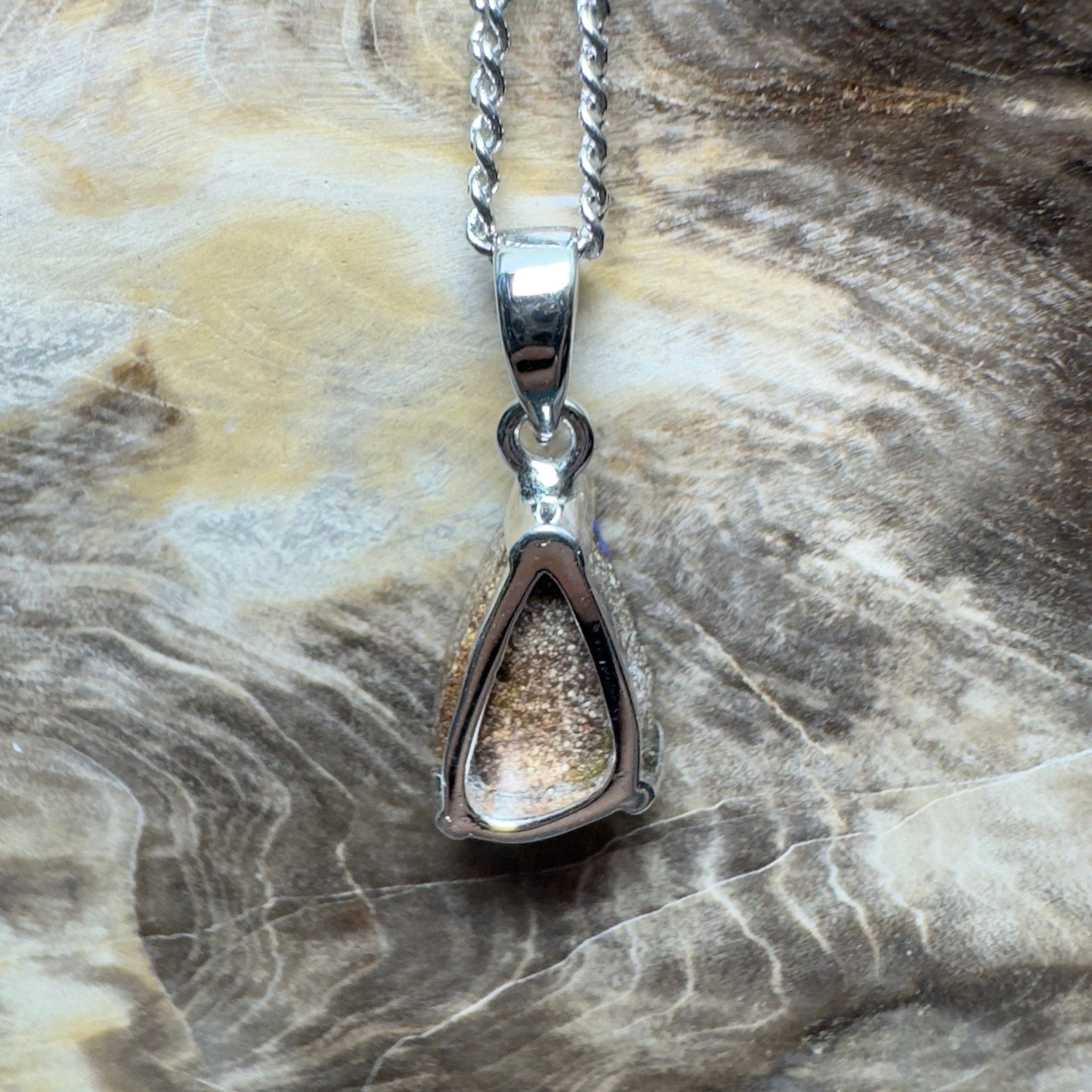 Strzelecki Nocturne ~ Queensland Boulder Opal 925 Sterling Silver Pendant Necklace