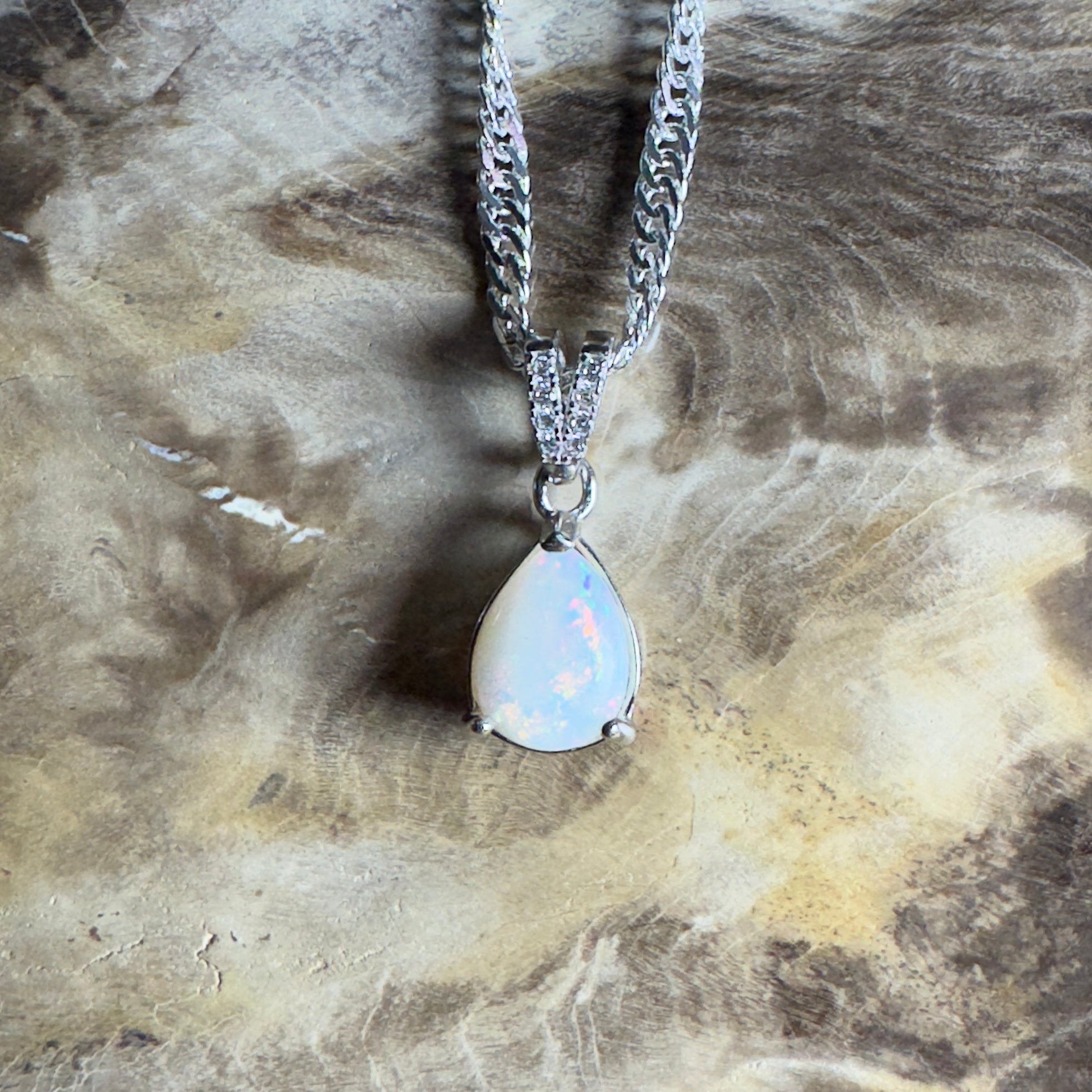Stuart Range Glow - 0.9ct Coober Pedy Opal 925 Silver Pendant
