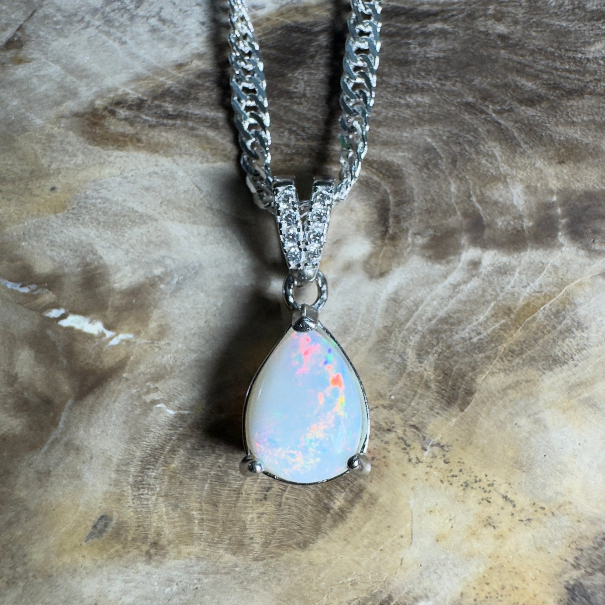 Stuart Range Glow - 0.9ct Coober Pedy Opal 925 Silver Pendant