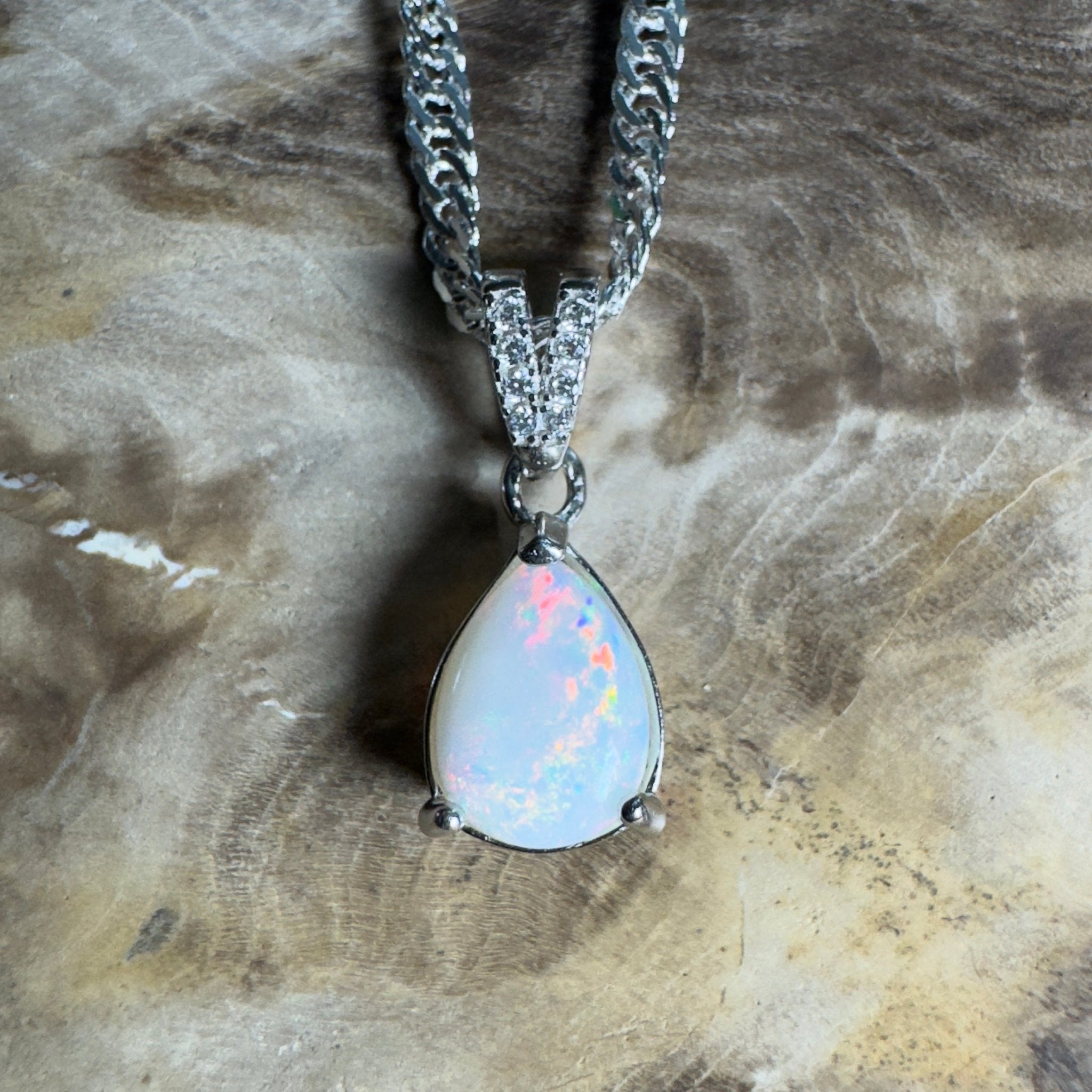 Stuart Range Glow - 0.9ct Coober Pedy Opal 925 Silver Pendant