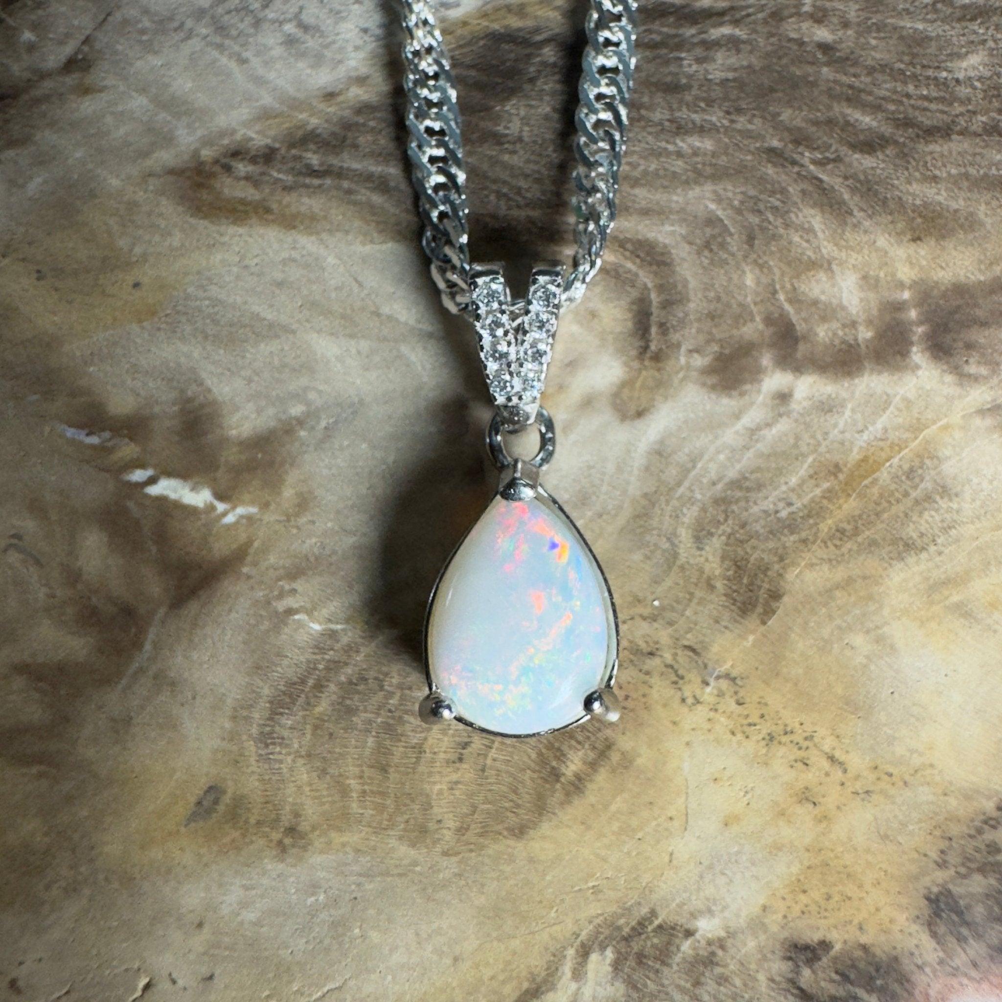 Stuart Range Glow - 0.9ct Coober Pedy Opal 925 Silver Pendant